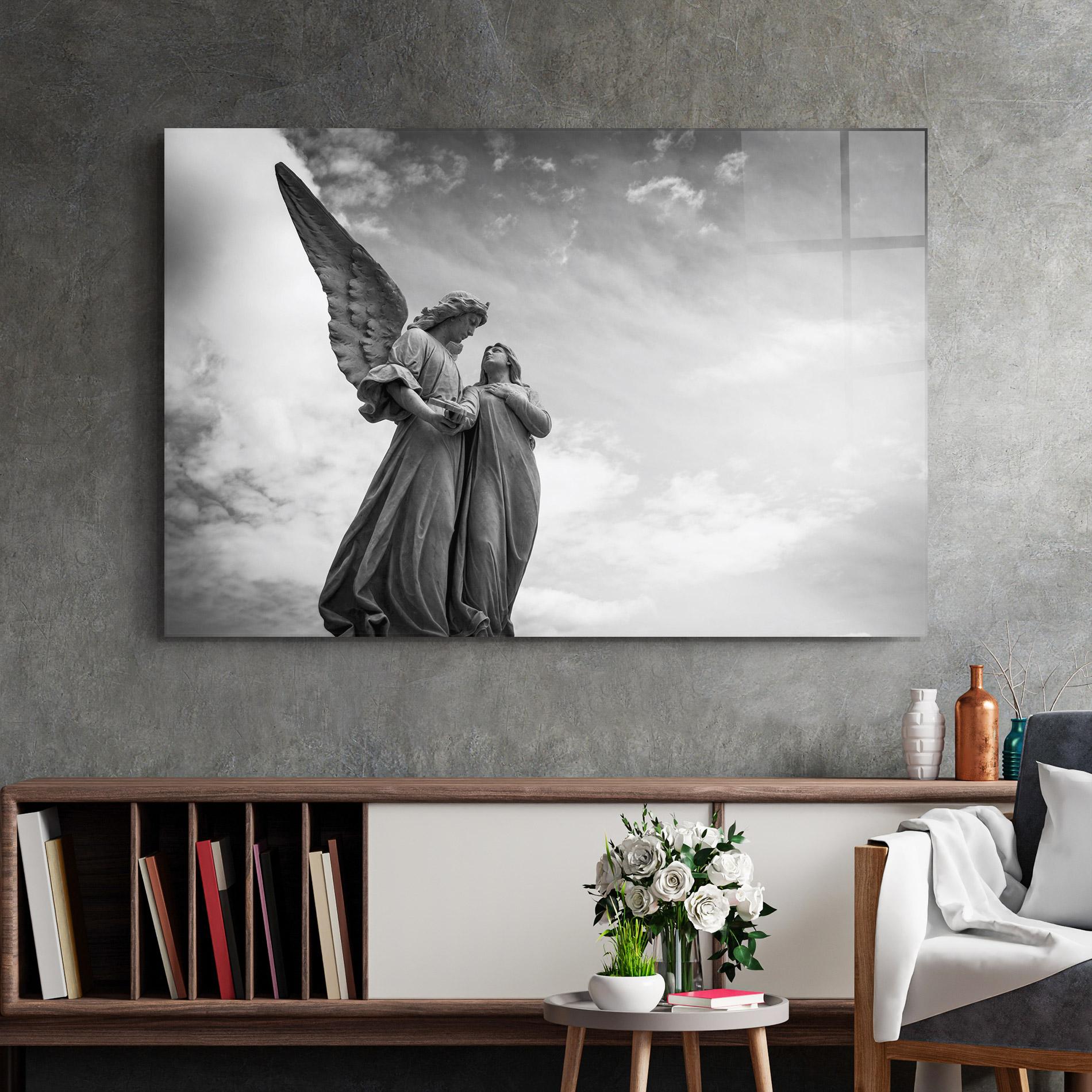 Üvegkép Grey Stone Angels mockup 2