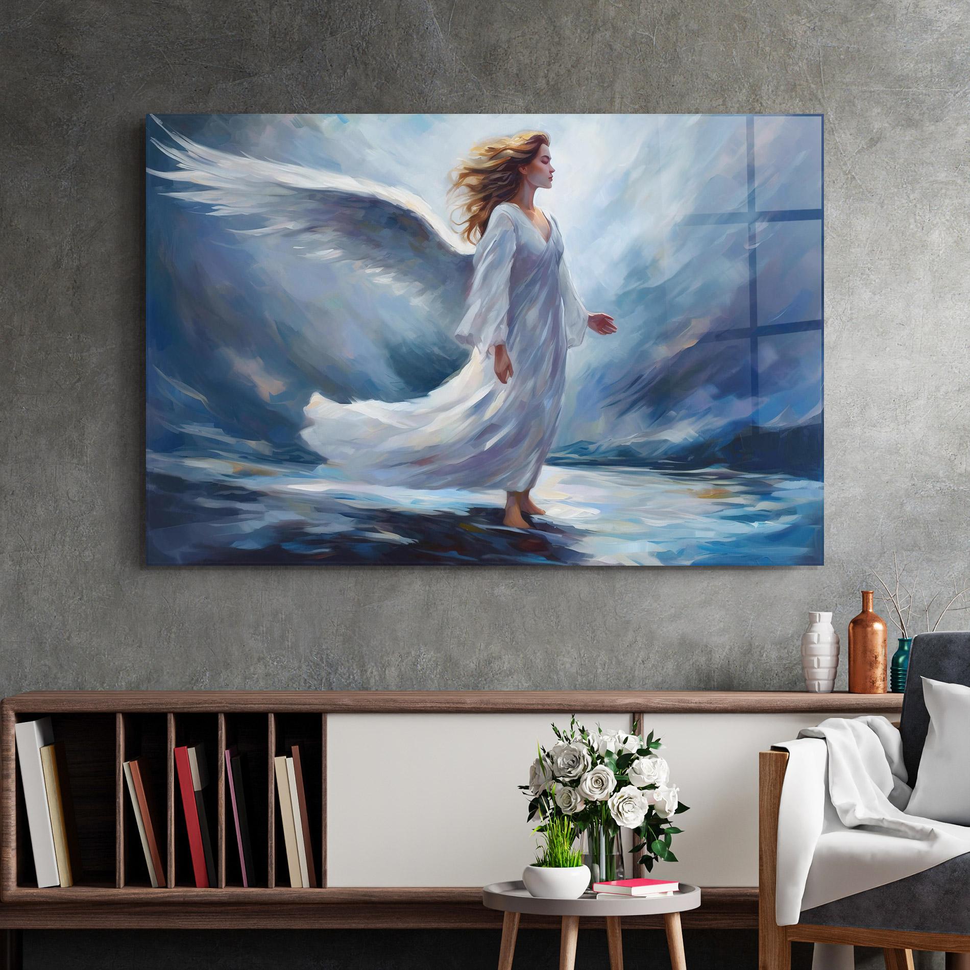 Üvegkép Wind Angel Woman mockup 2