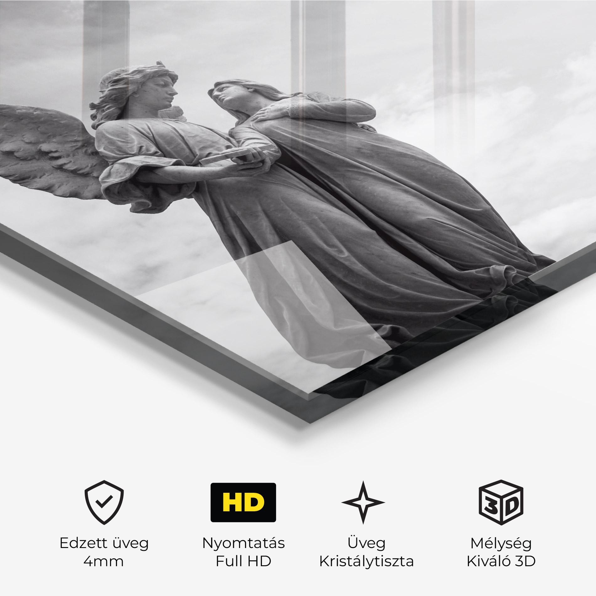 Üvegkép Grey Stone Angels mockup 3