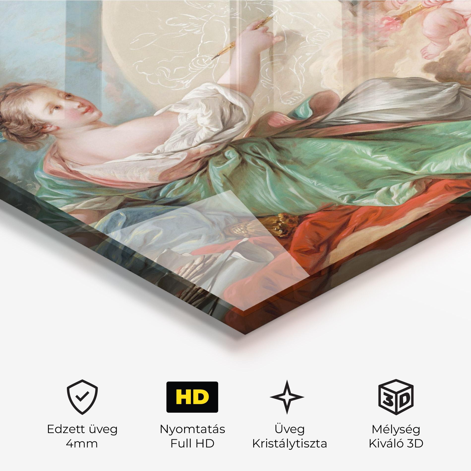 Üvegkép Painting Cute Angels mockup 3