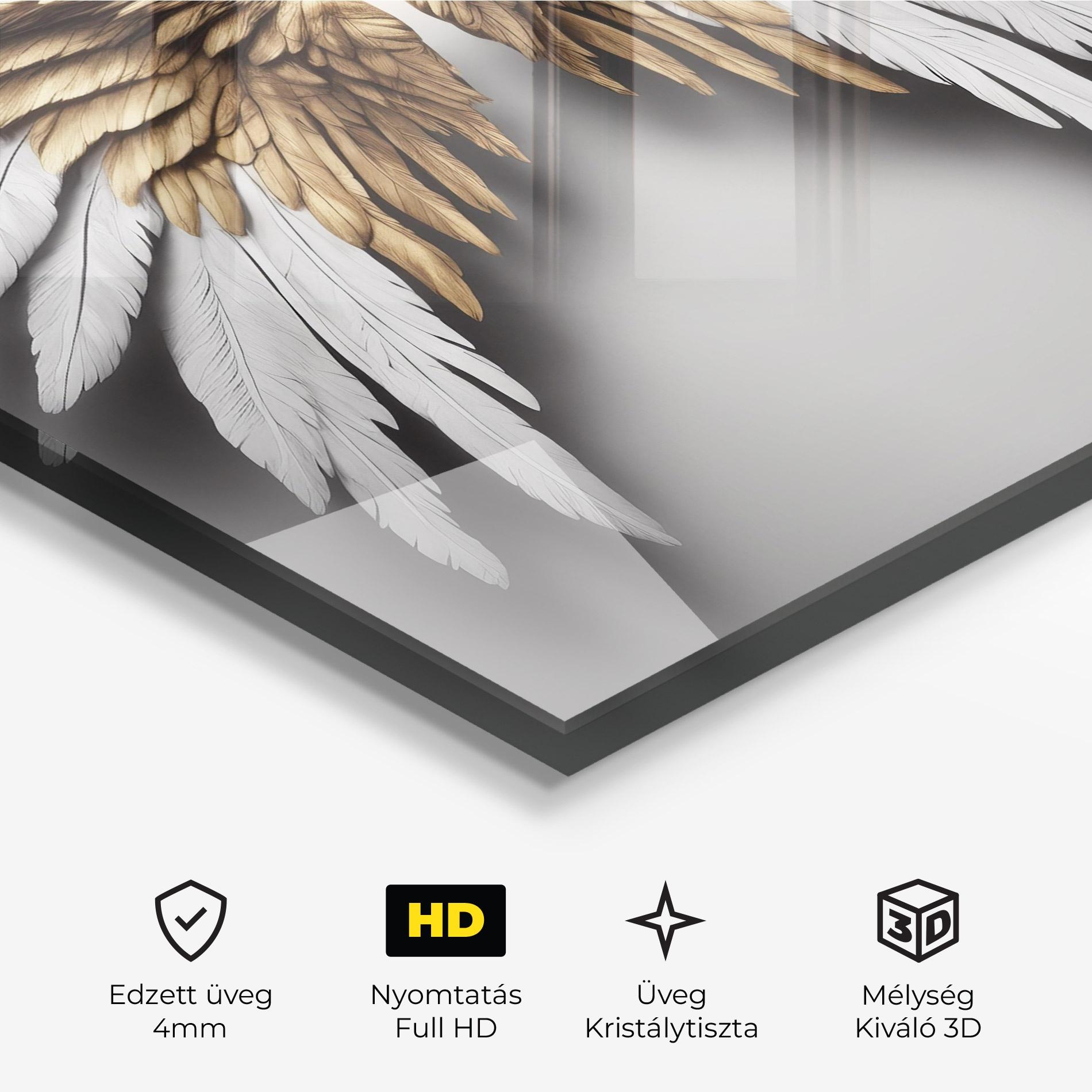 Üvegkép Realistic Angel Wings mockup 3