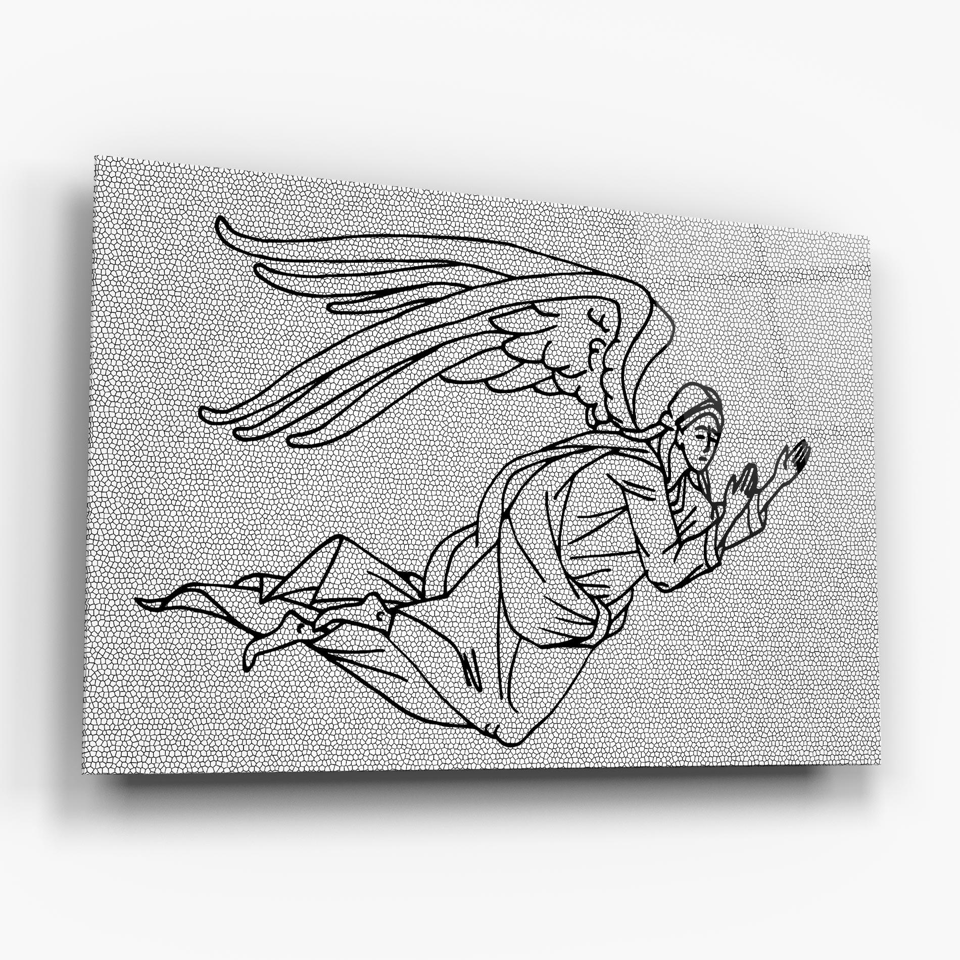 Üvegkép Angel Flying mockup 6