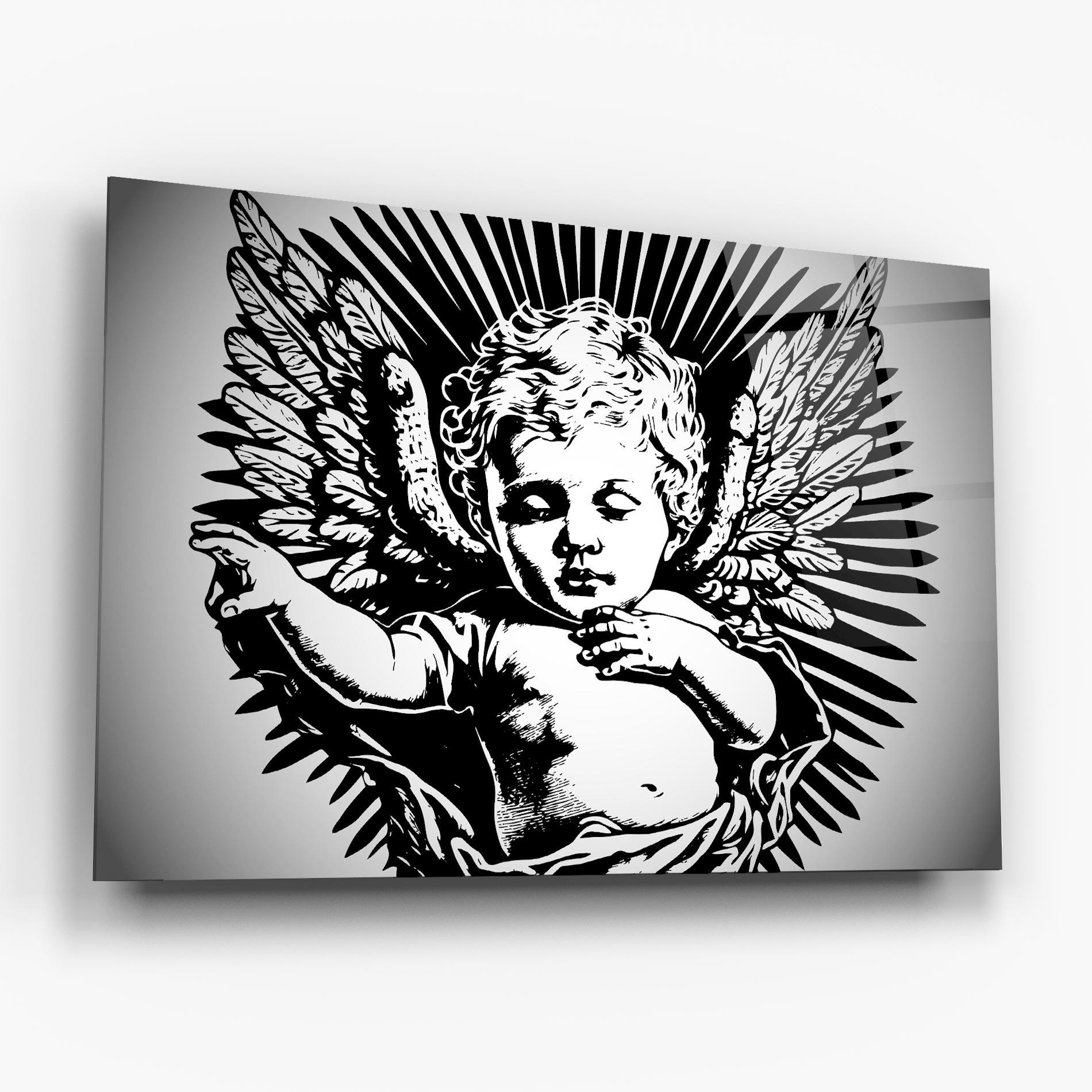 Üvegkép Closed Eye Angel mockup 6