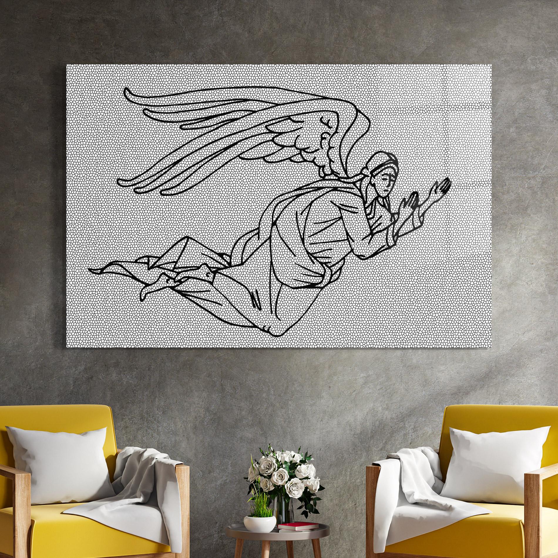 Üvegkép Angel Flying mockup 4