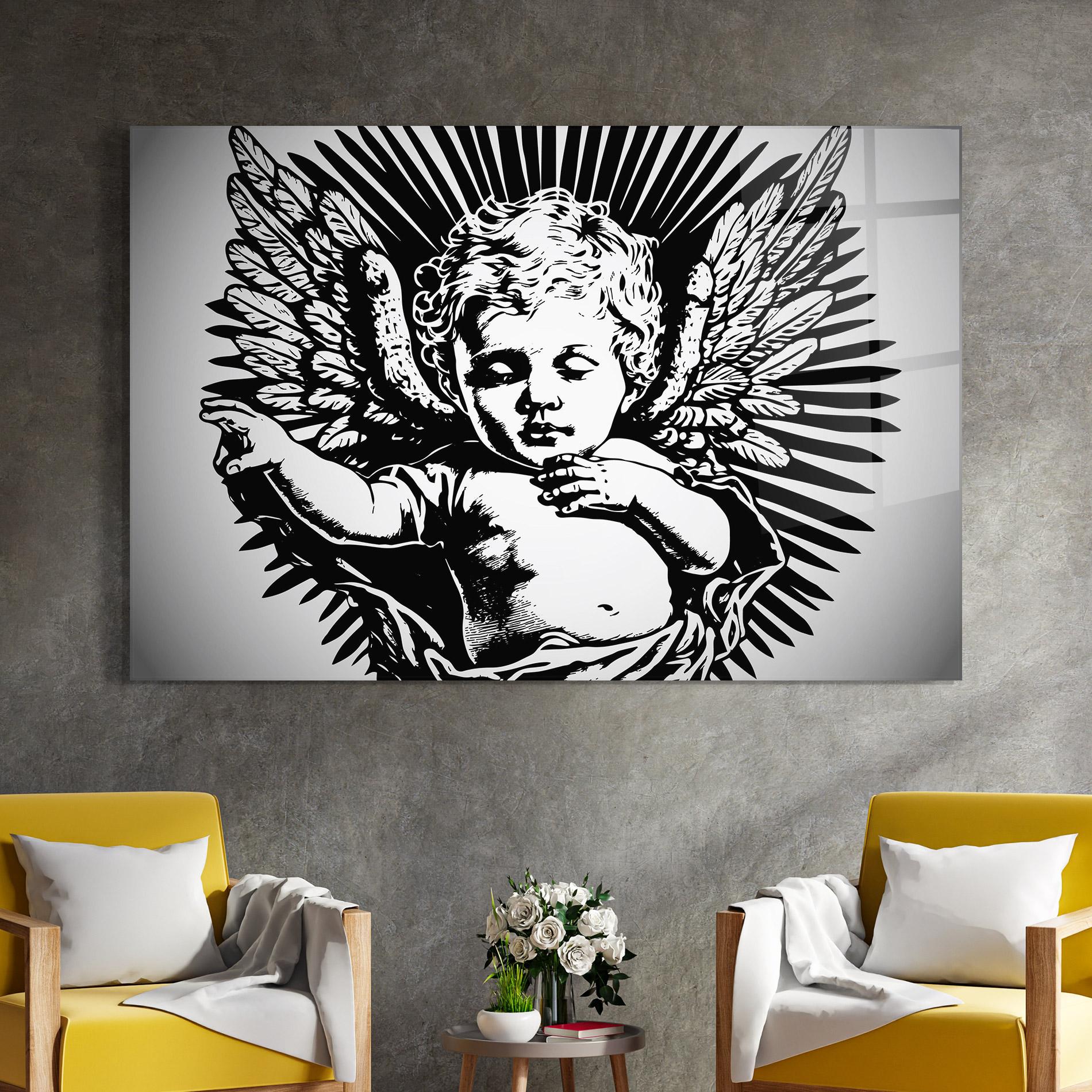 Üvegkép Closed Eye Angel mockup 4