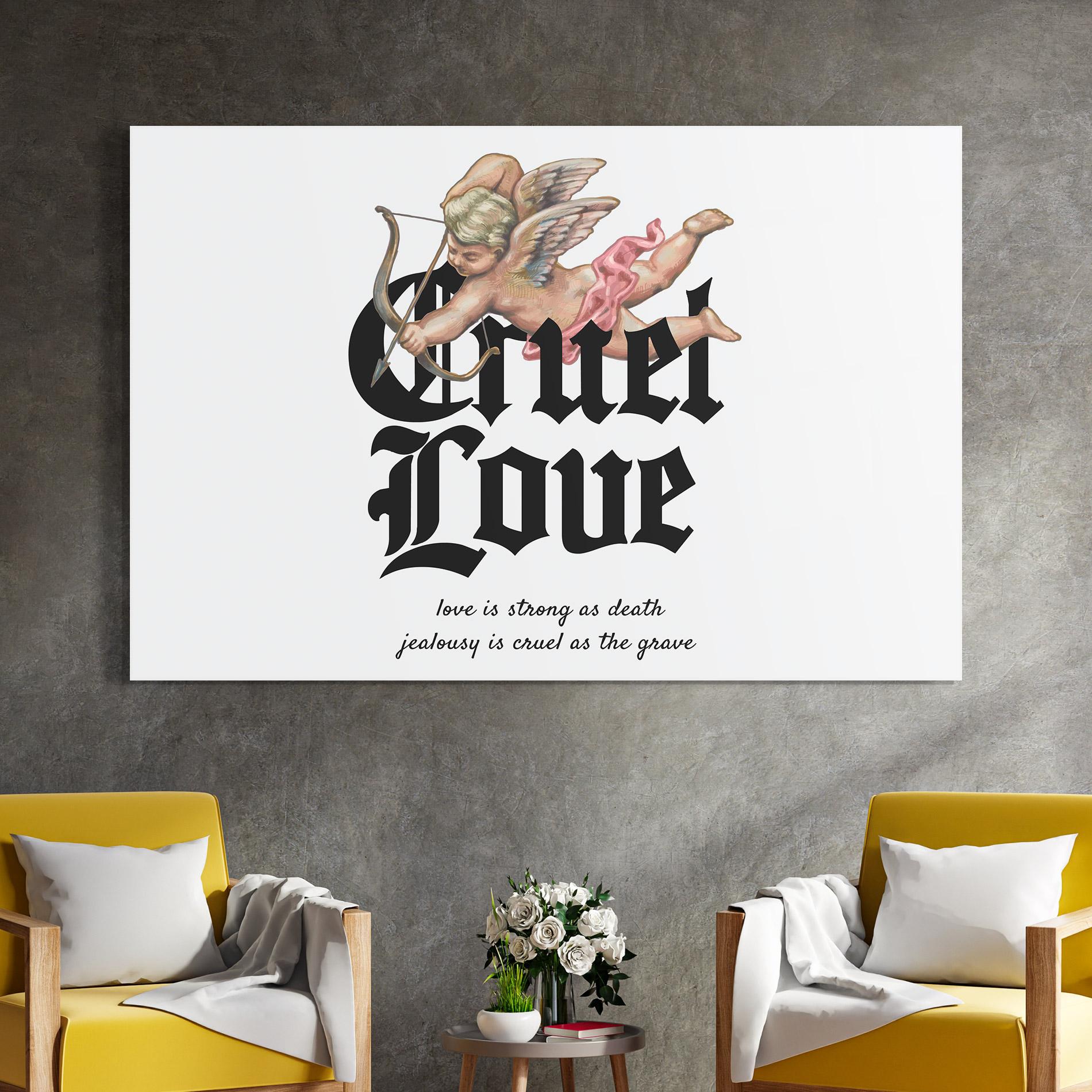 Üvegkép Cruel Love mockup 4