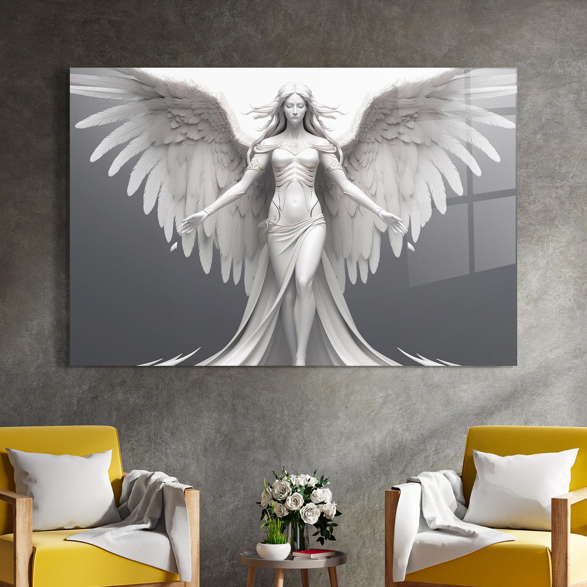 Üvegkép White Stone Woman mockup 4