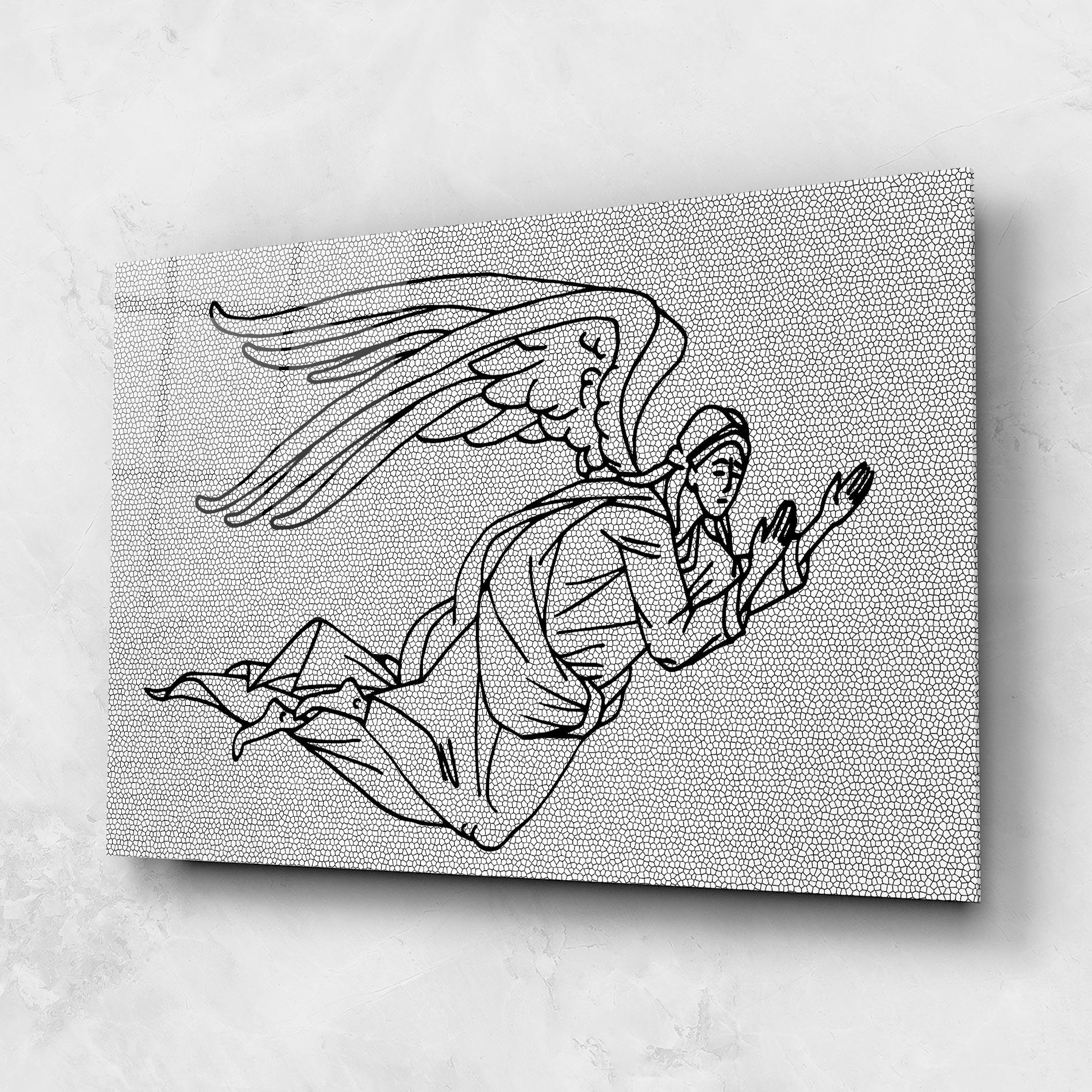 Üvegkép Angel Flying mockup 1