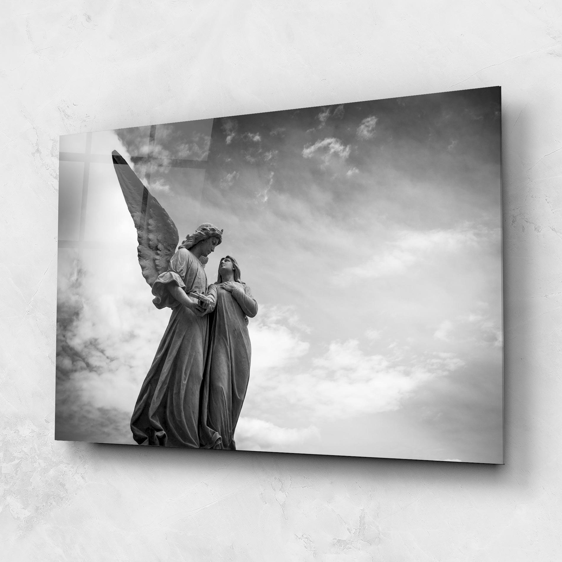 Üvegkép Grey Stone Angels mockup 1