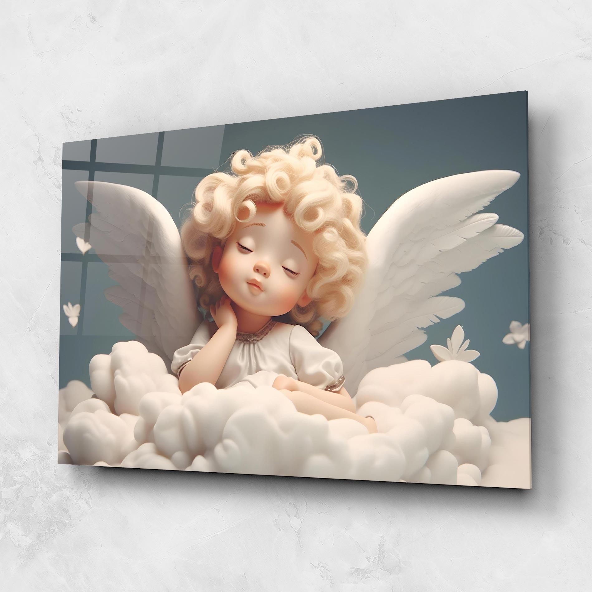 Üvegkép Statue Baby Angel mockup 1