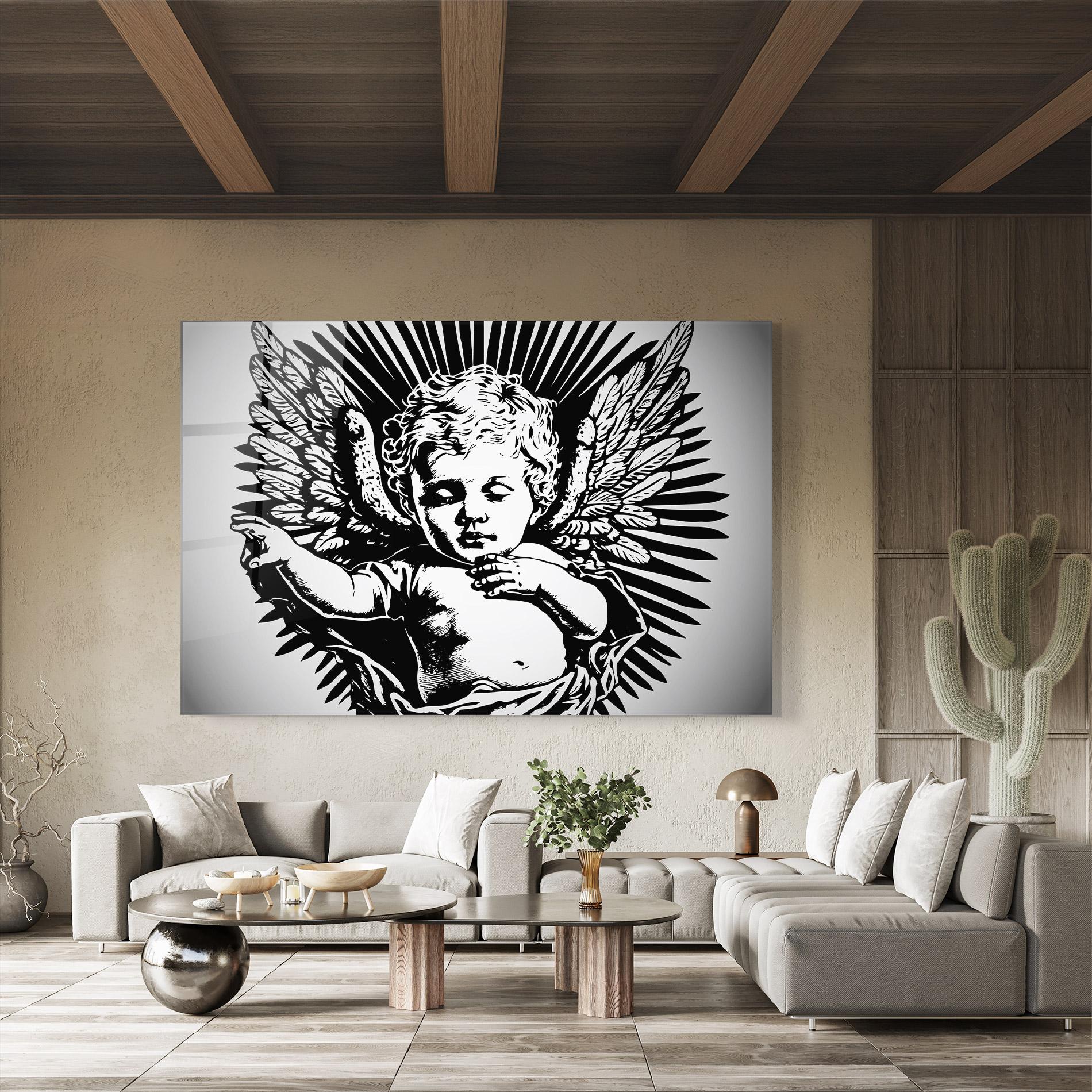 Üvegkép Closed Eye Angel mockup 8