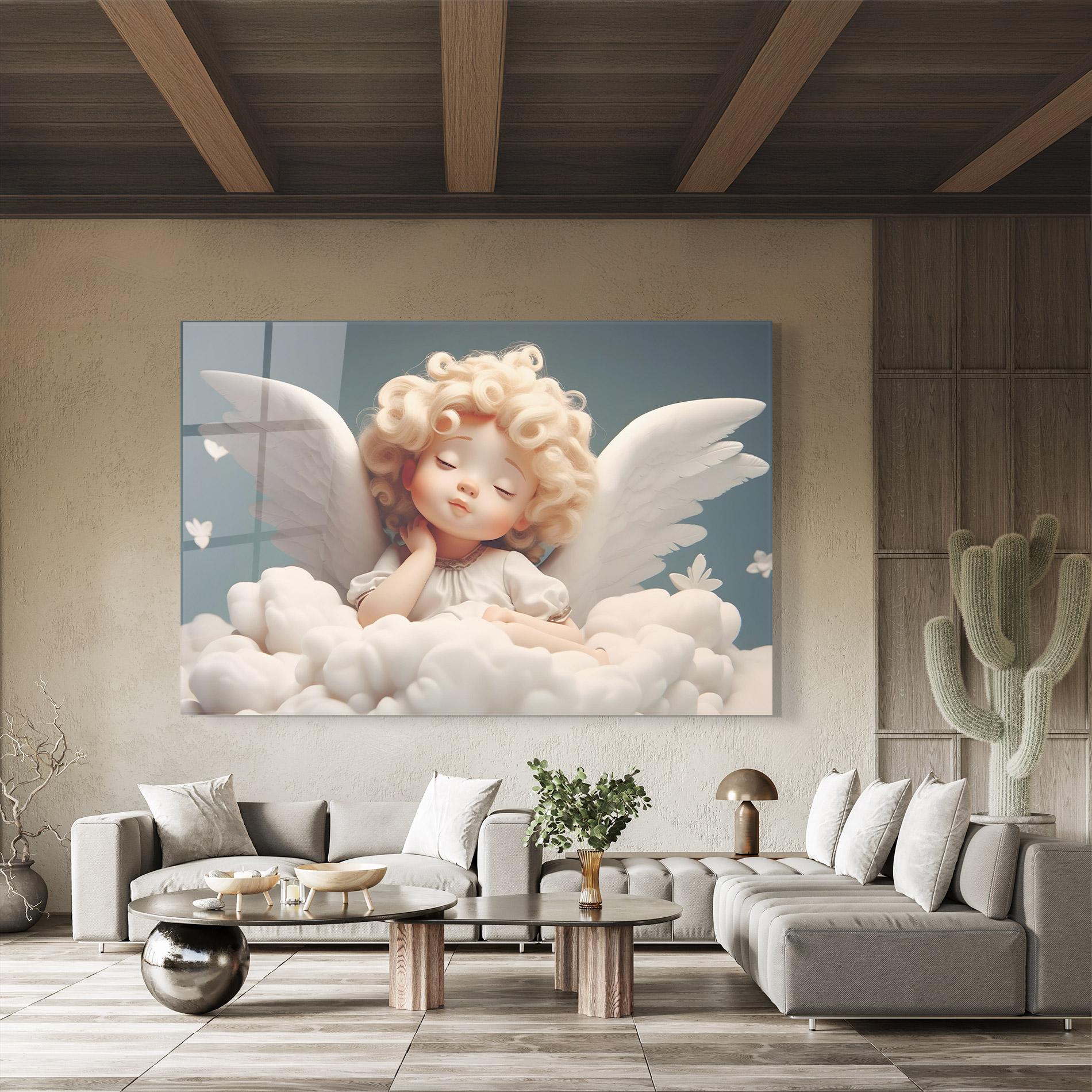 Üvegkép Statue Baby Angel mockup 8