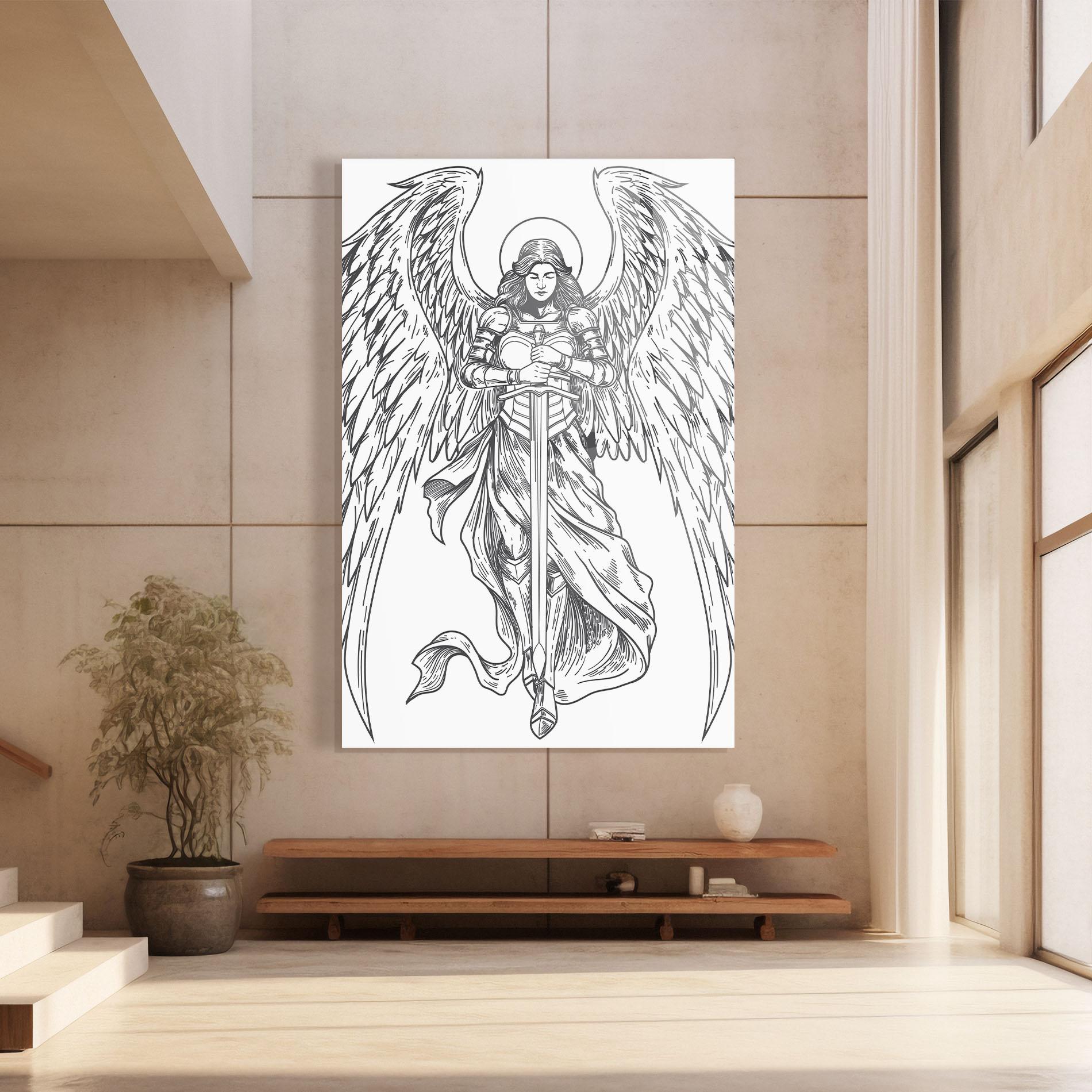 Üvegkép Grey Line Angel mockup 8