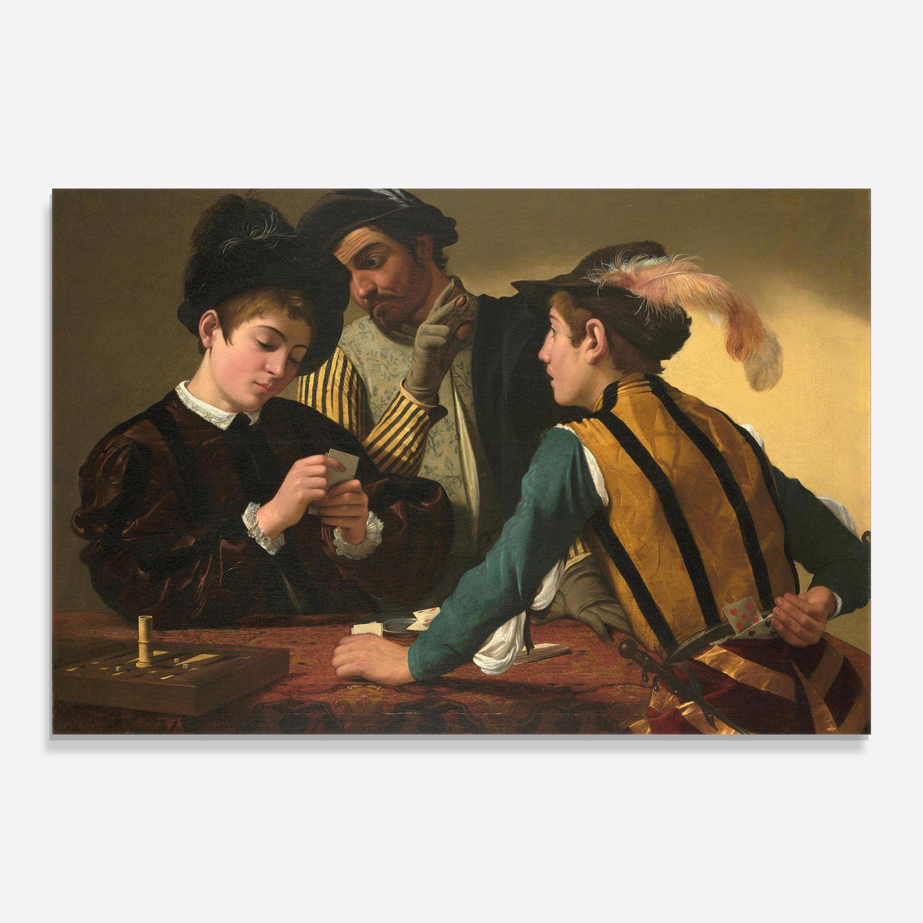 Üvegkép Caravaggio The Cardsharps mockup 0