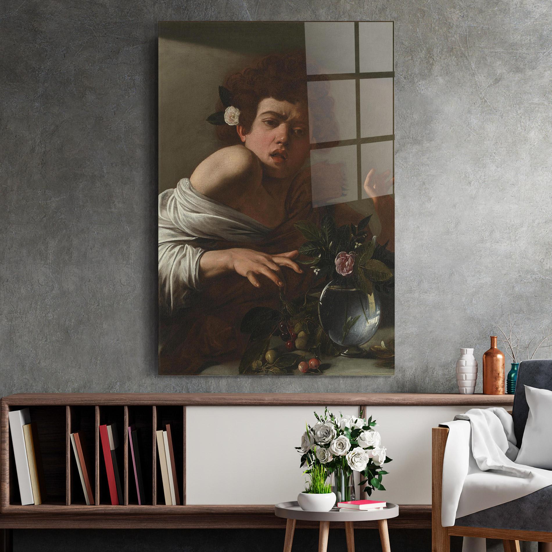 Üvegkép Boy Bitten By A Lizard mockup 2