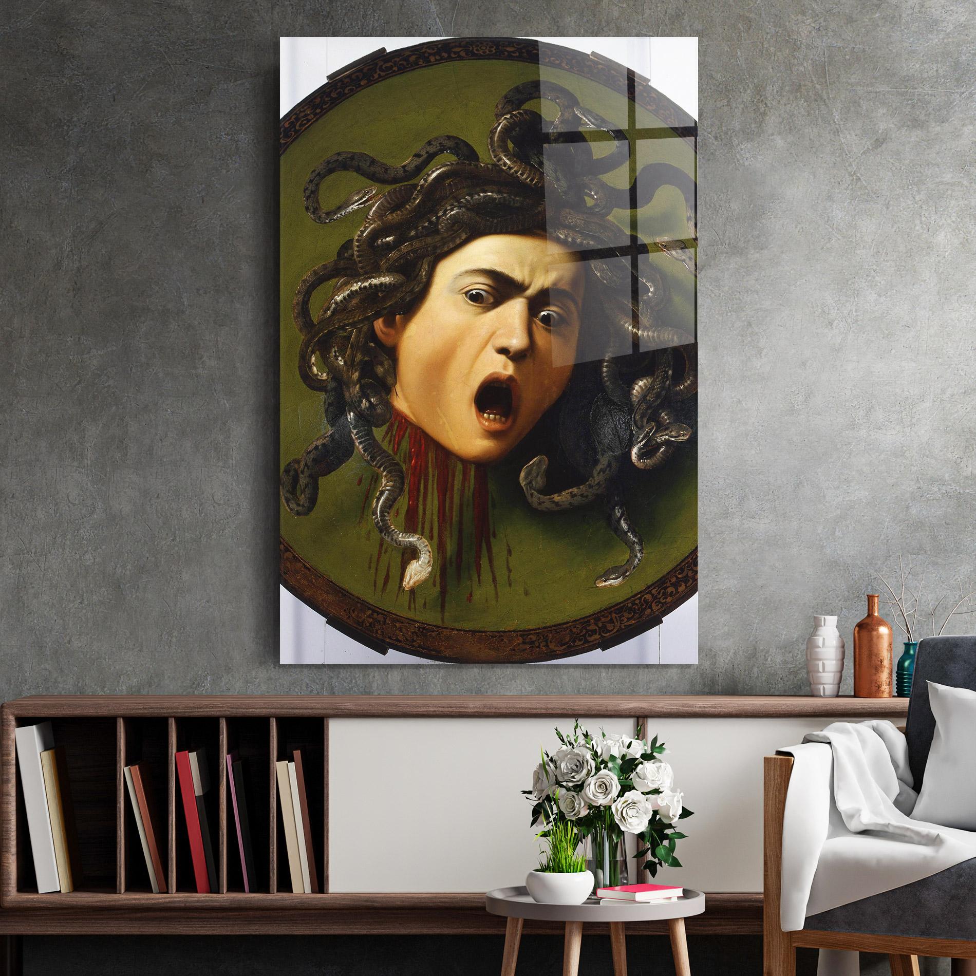 Üvegkép Caravaggio Medusa mockup 2