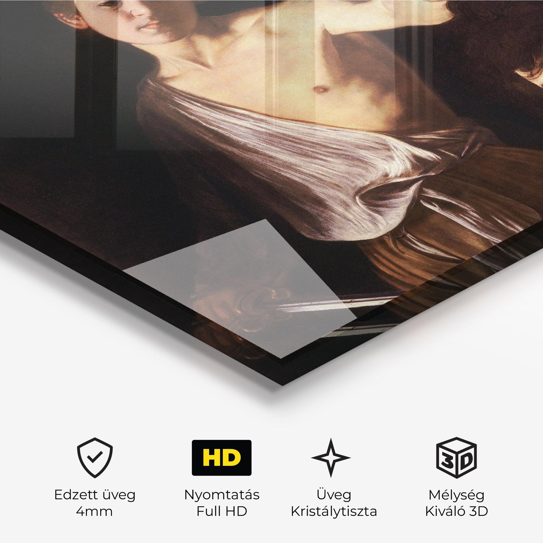 Üvegkép David With The Head Of Goliath mockup 3