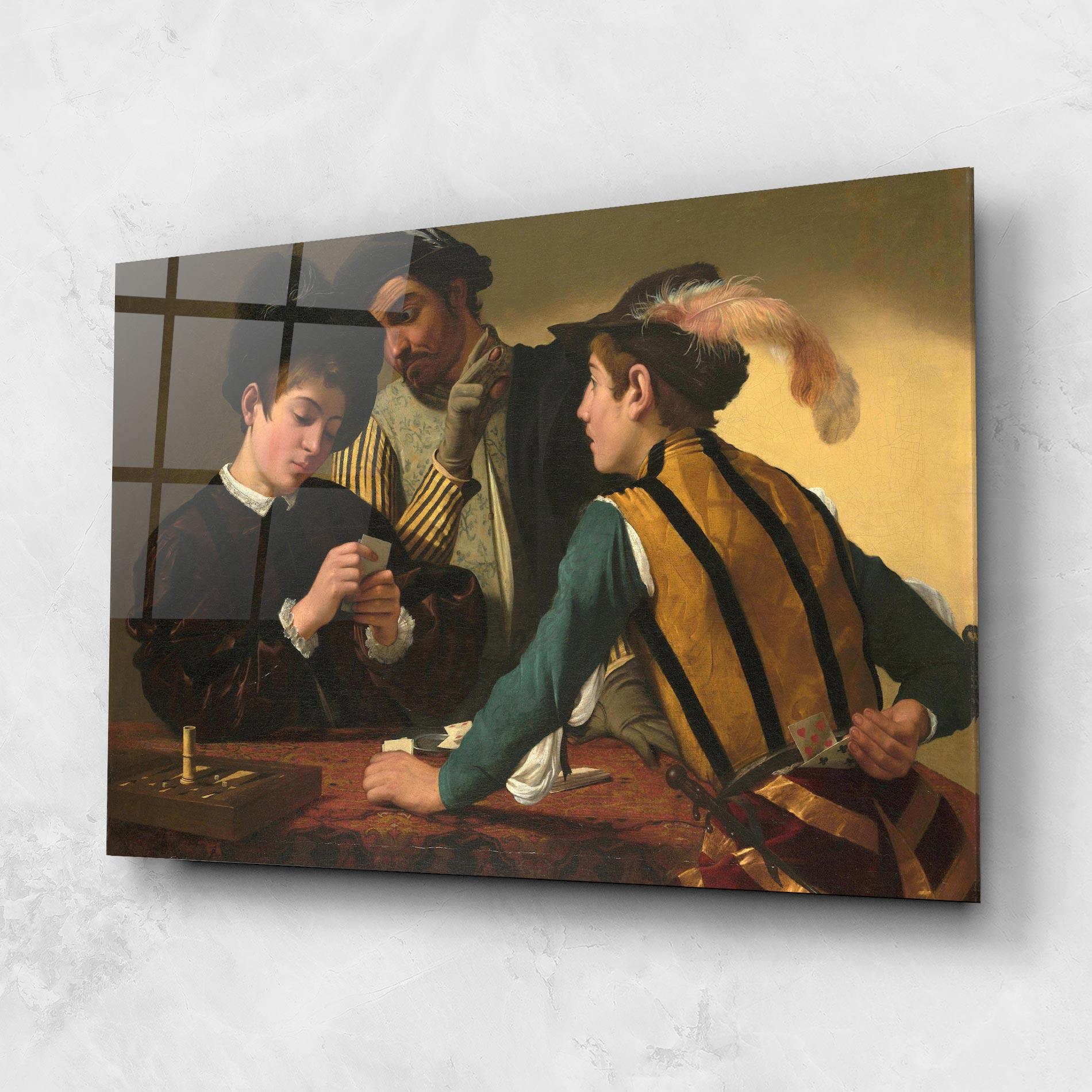 Üvegkép Caravaggio The Cardsharps mockup 1
