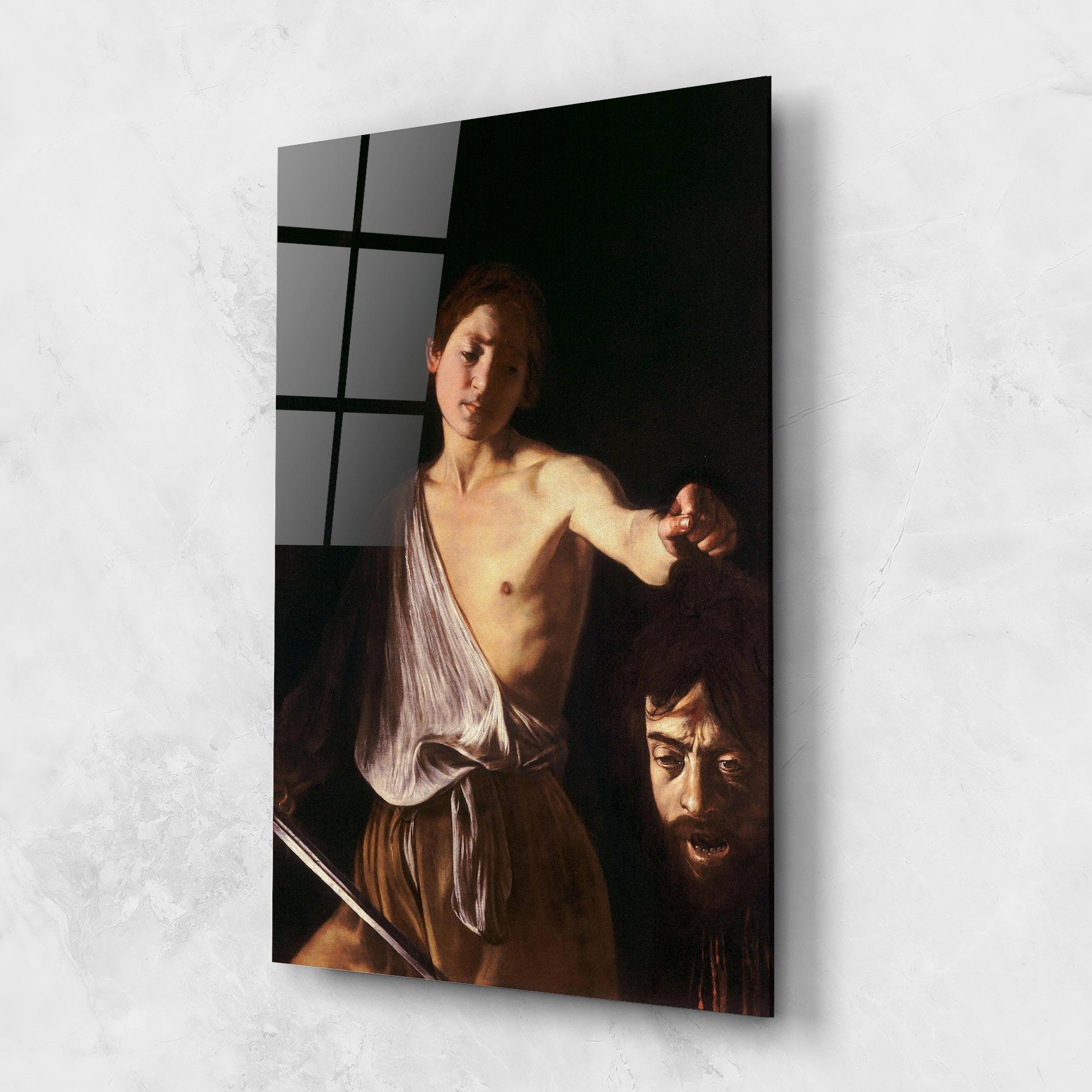 Üvegkép David With The Head Of Goliath mockup 1