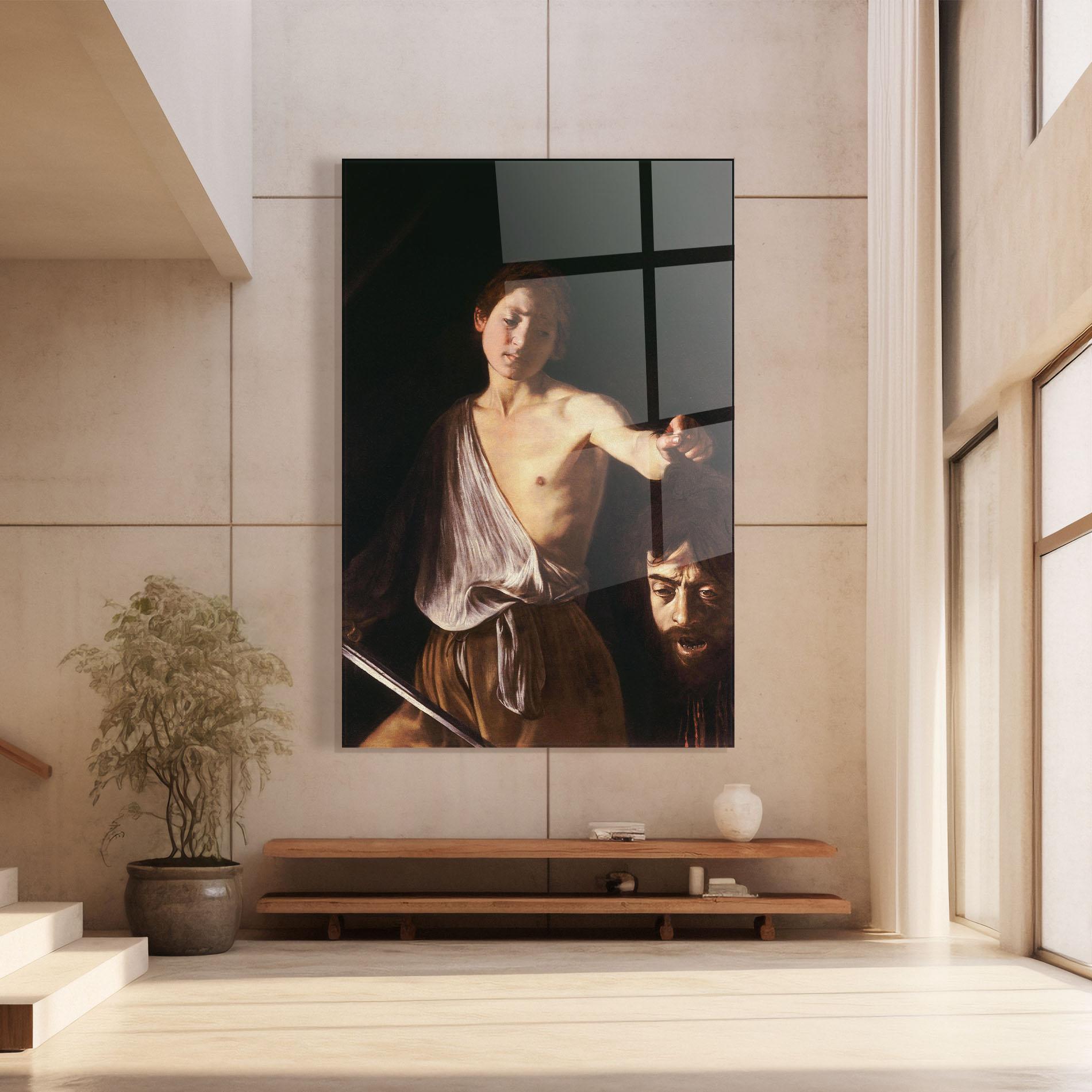 Üvegkép David With The Head Of Goliath mockup 8