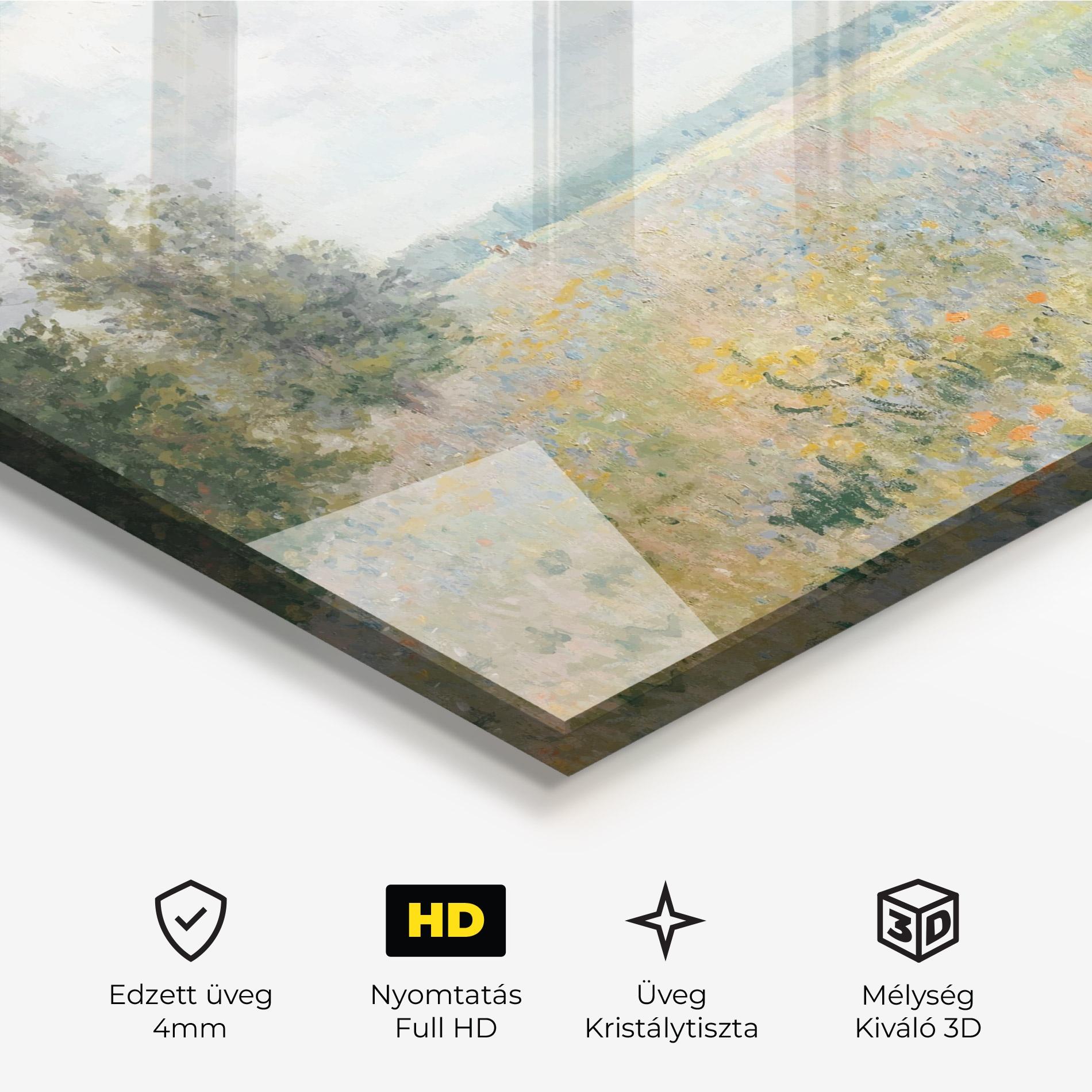 Üvegkép Monet's Landscape Background mockup 3