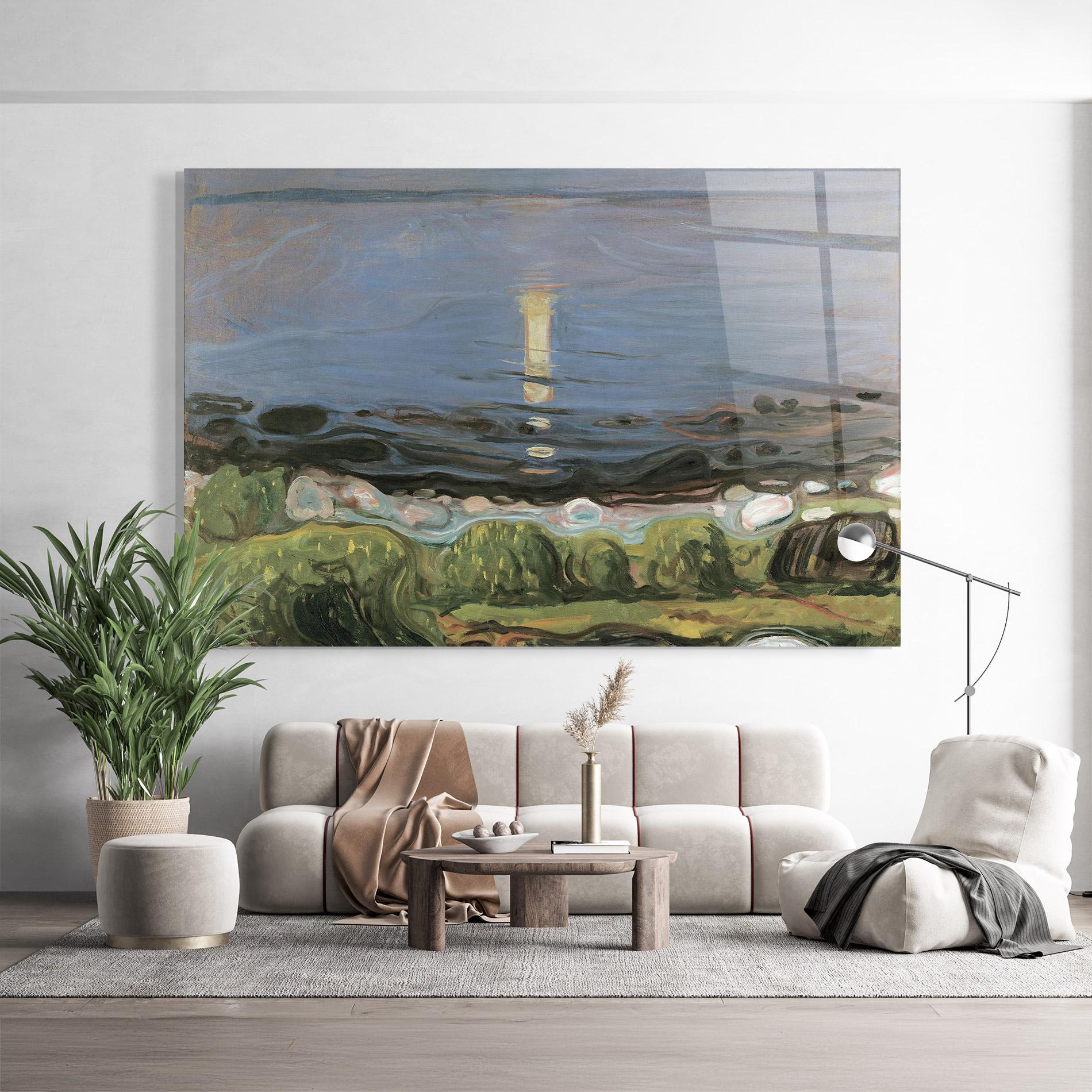 Üvegkép Summer Night Beach mockup 9