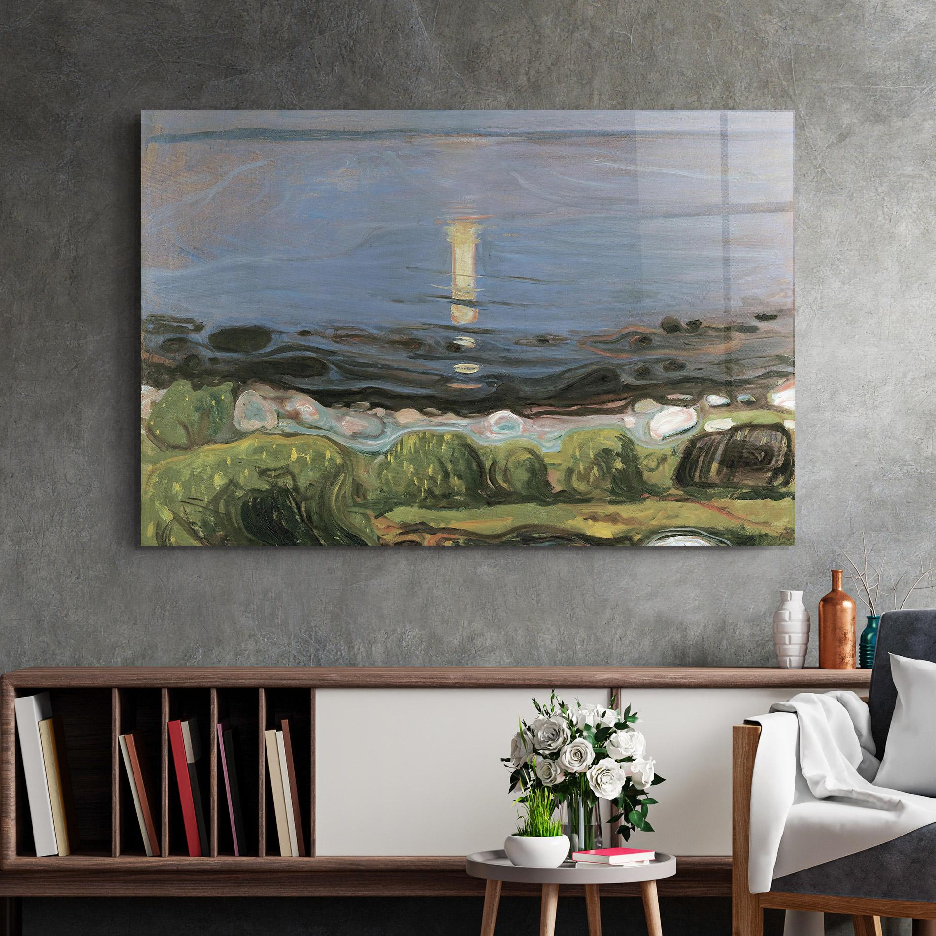 Üvegkép Summer Night Beach mockup 2