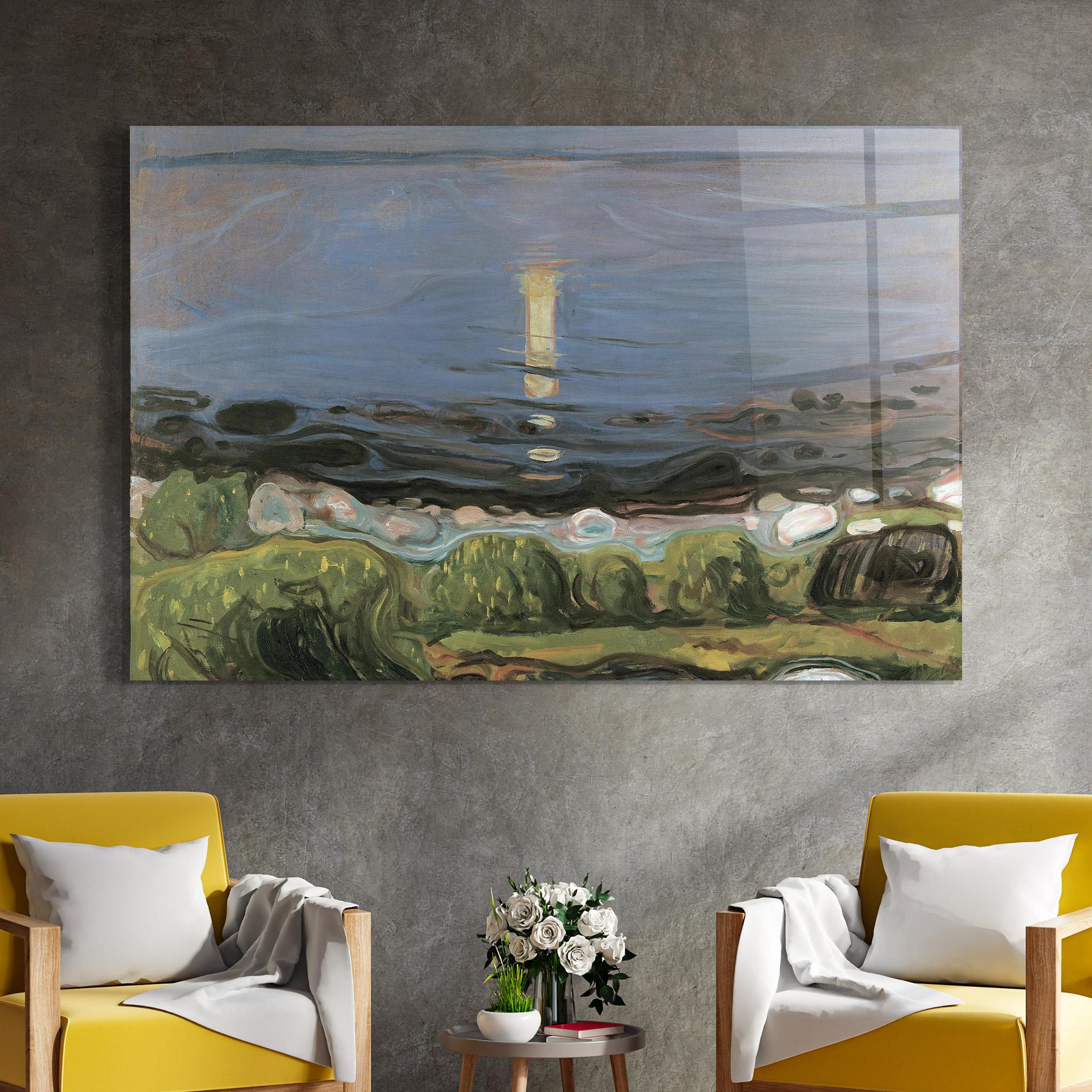 Üvegkép Summer Night Beach mockup 4