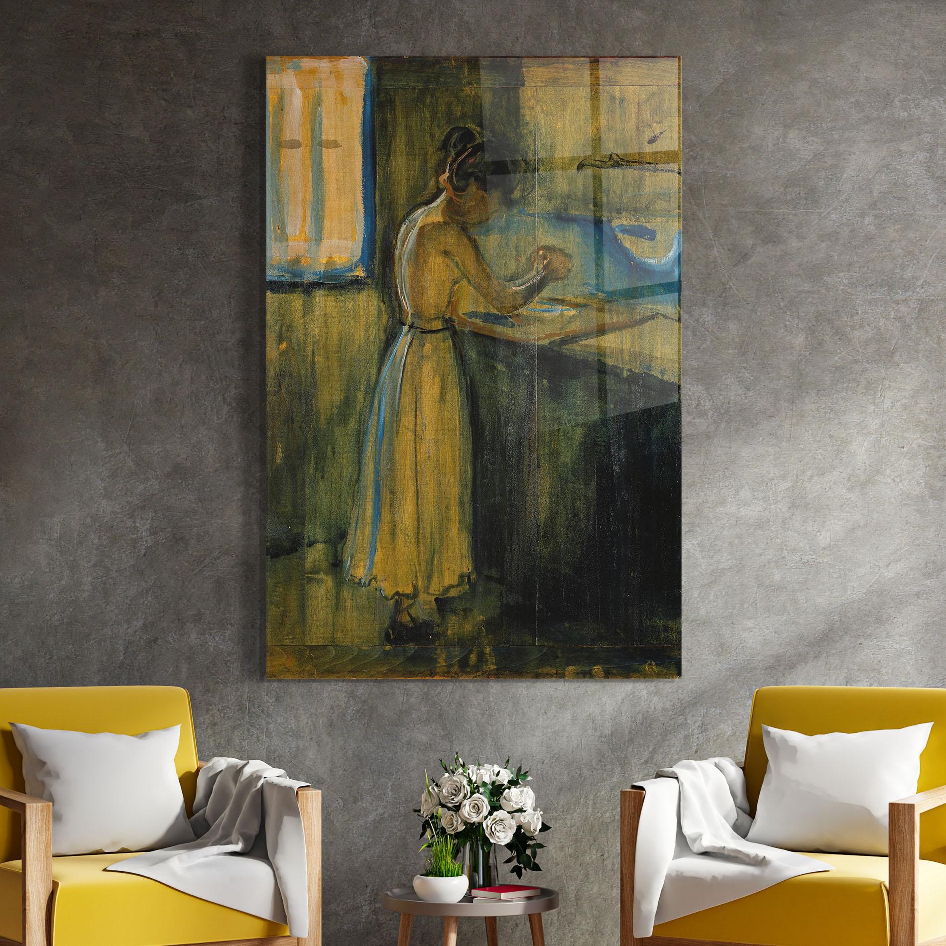 Üvegkép Woman Washing Herself mockup 4