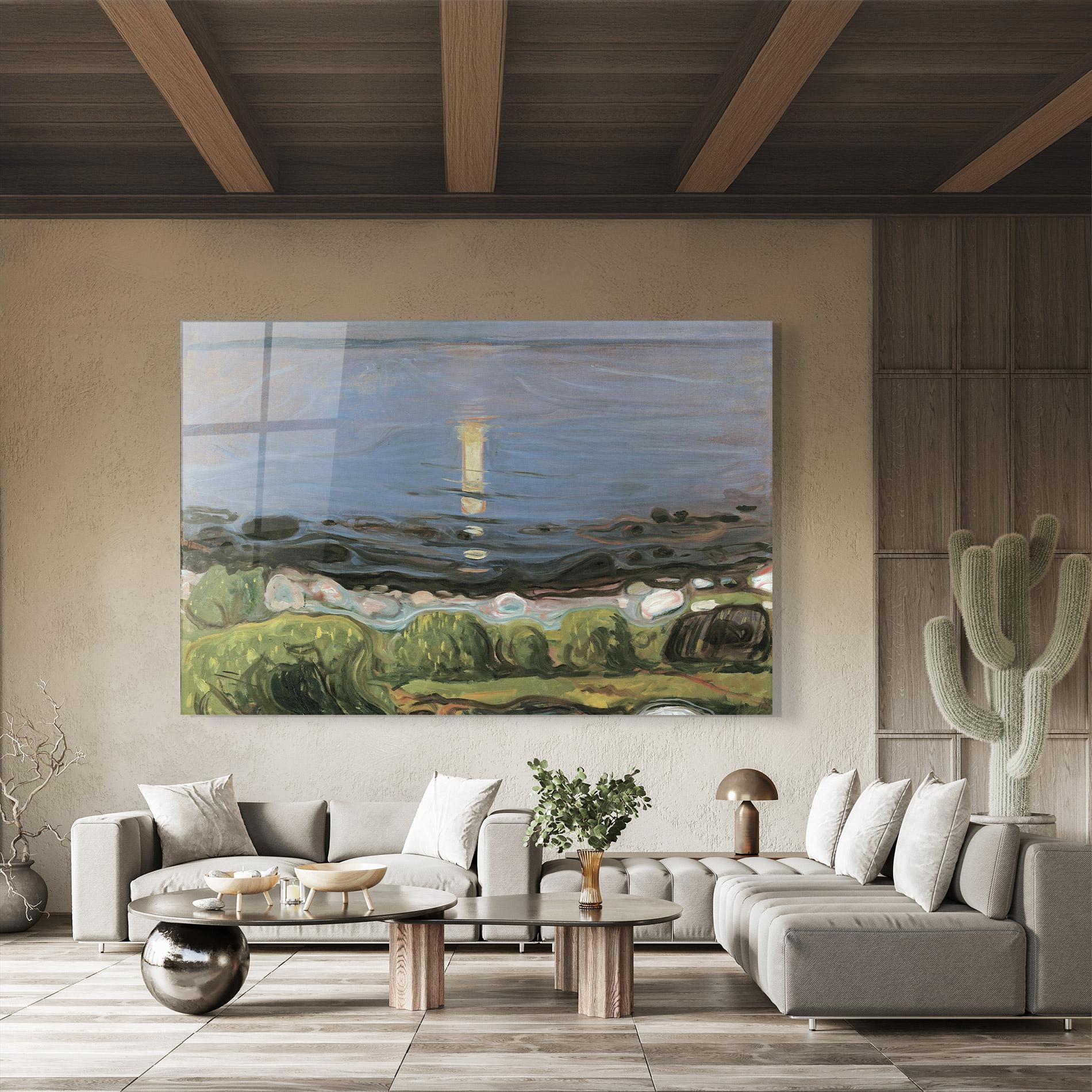 Üvegkép Summer Night Beach mockup 8