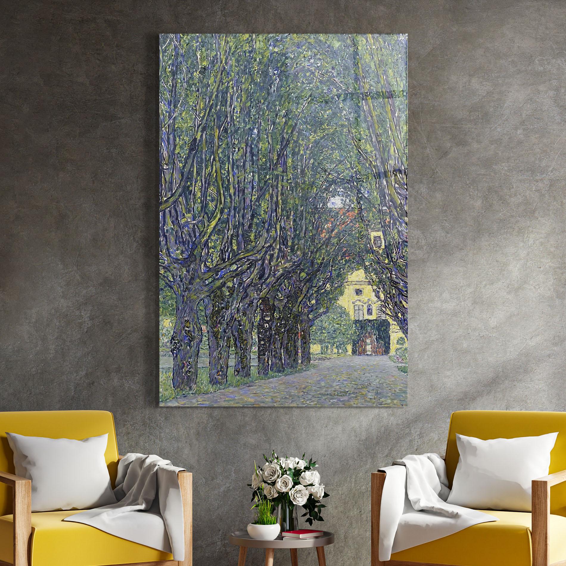 Üvegkép Allee At Schloss Kammer mockup 4