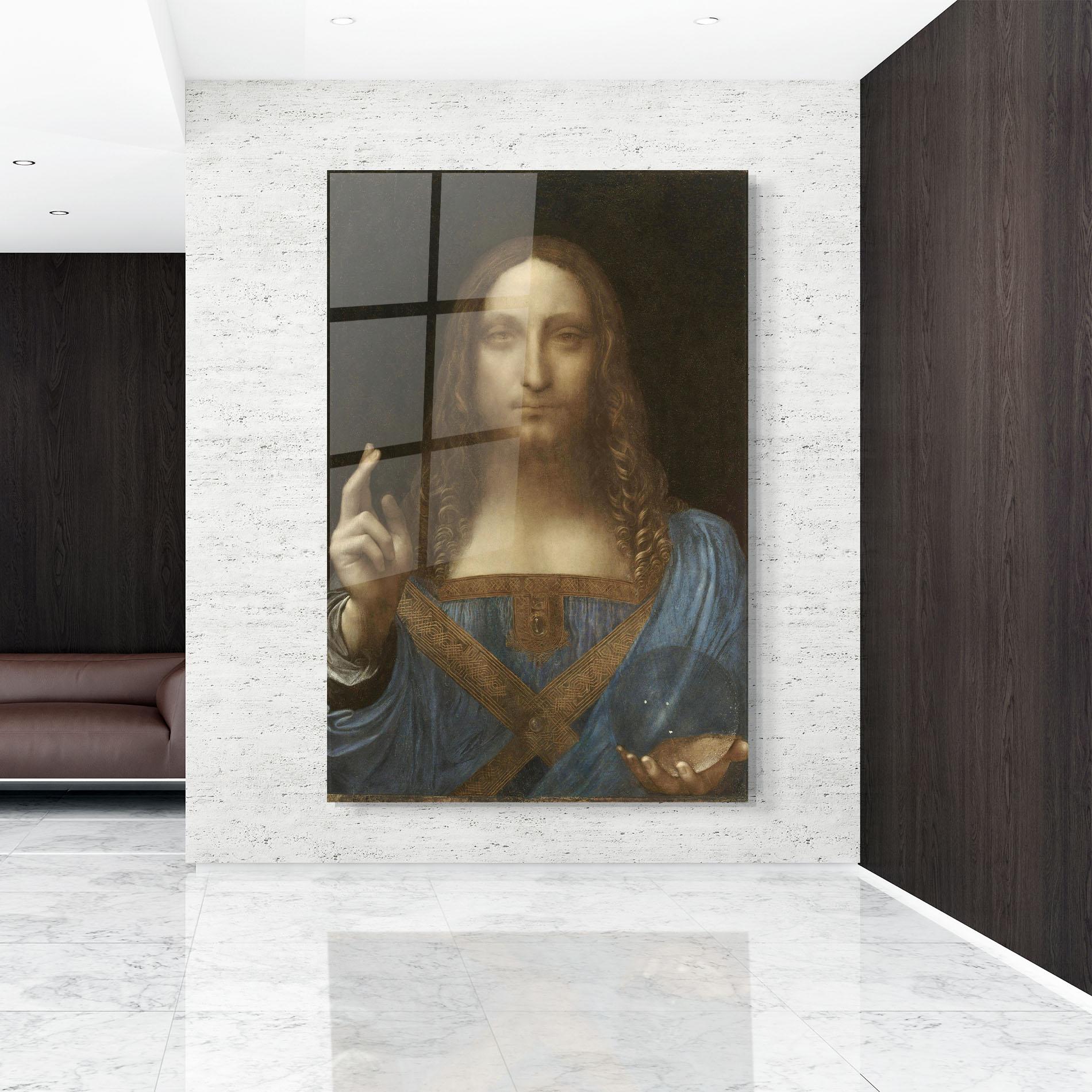 Üvegkép Leonardo Da Vinci Salvator Mundi mockup 9