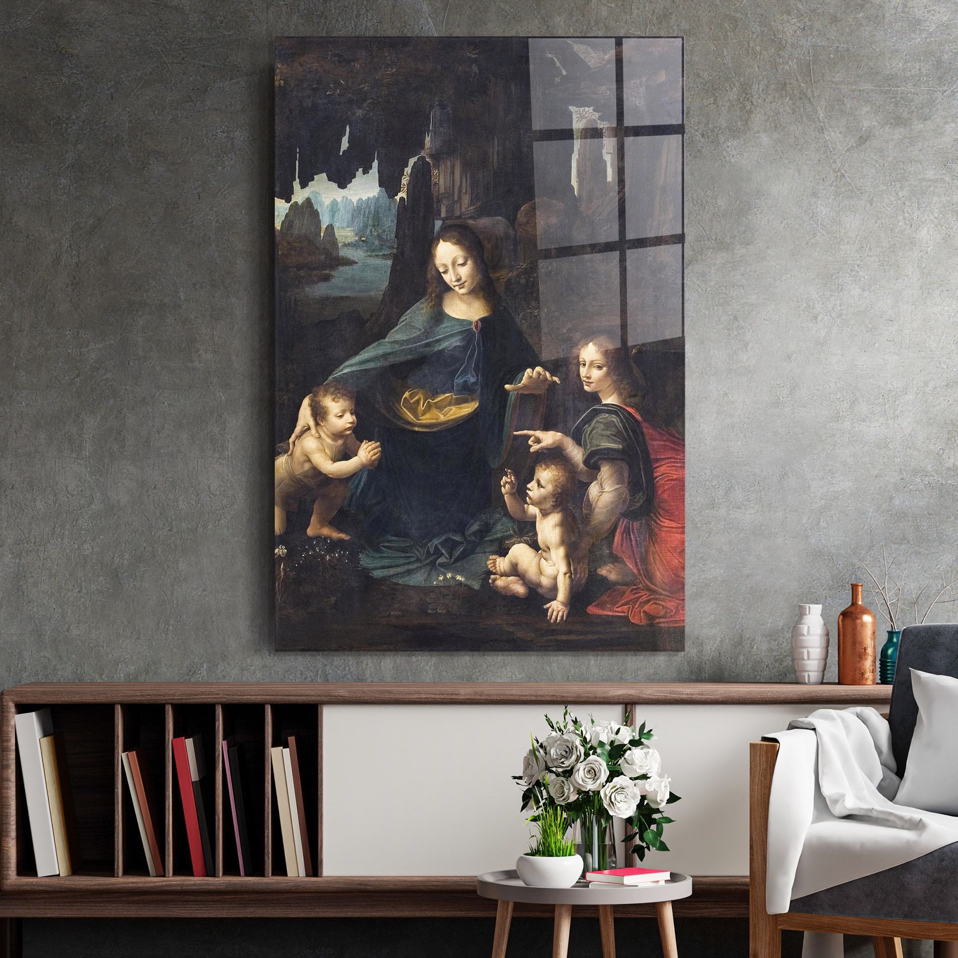 The Virgin Of The Rocks Leonardo Da Vinci mockup 2