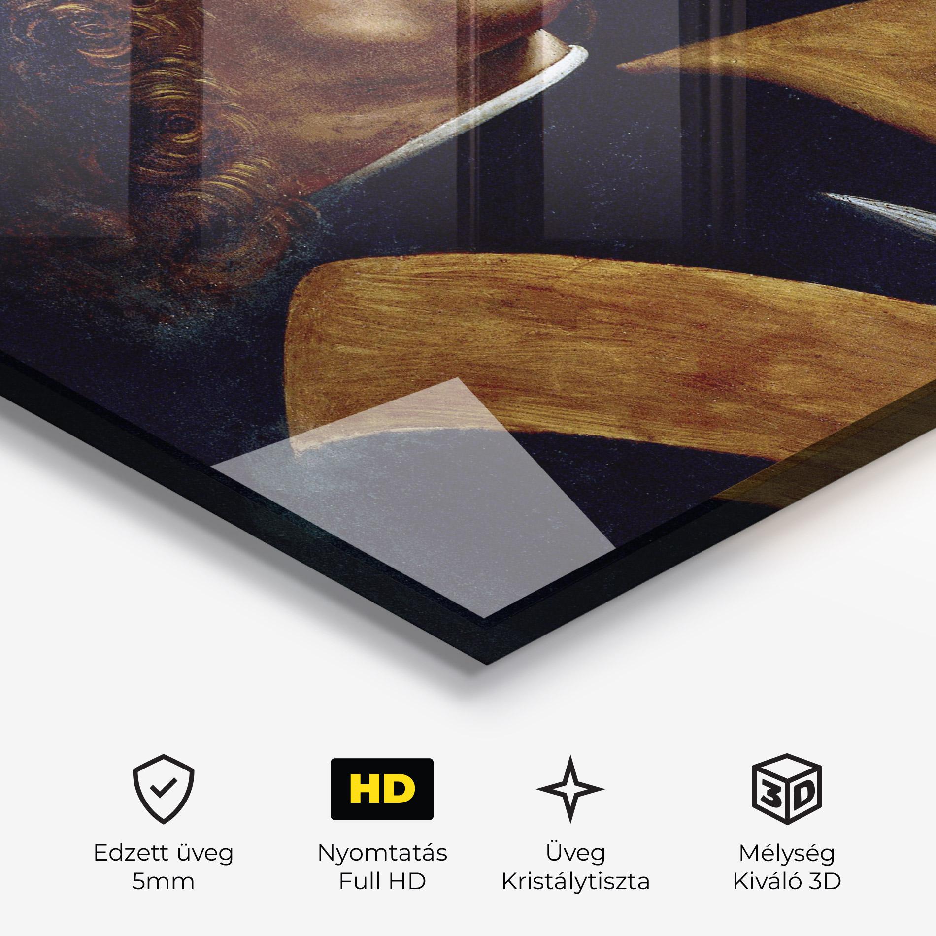 Üvegkép Leonardo Da Vinci's The Portrait Of A Musician mockup 3