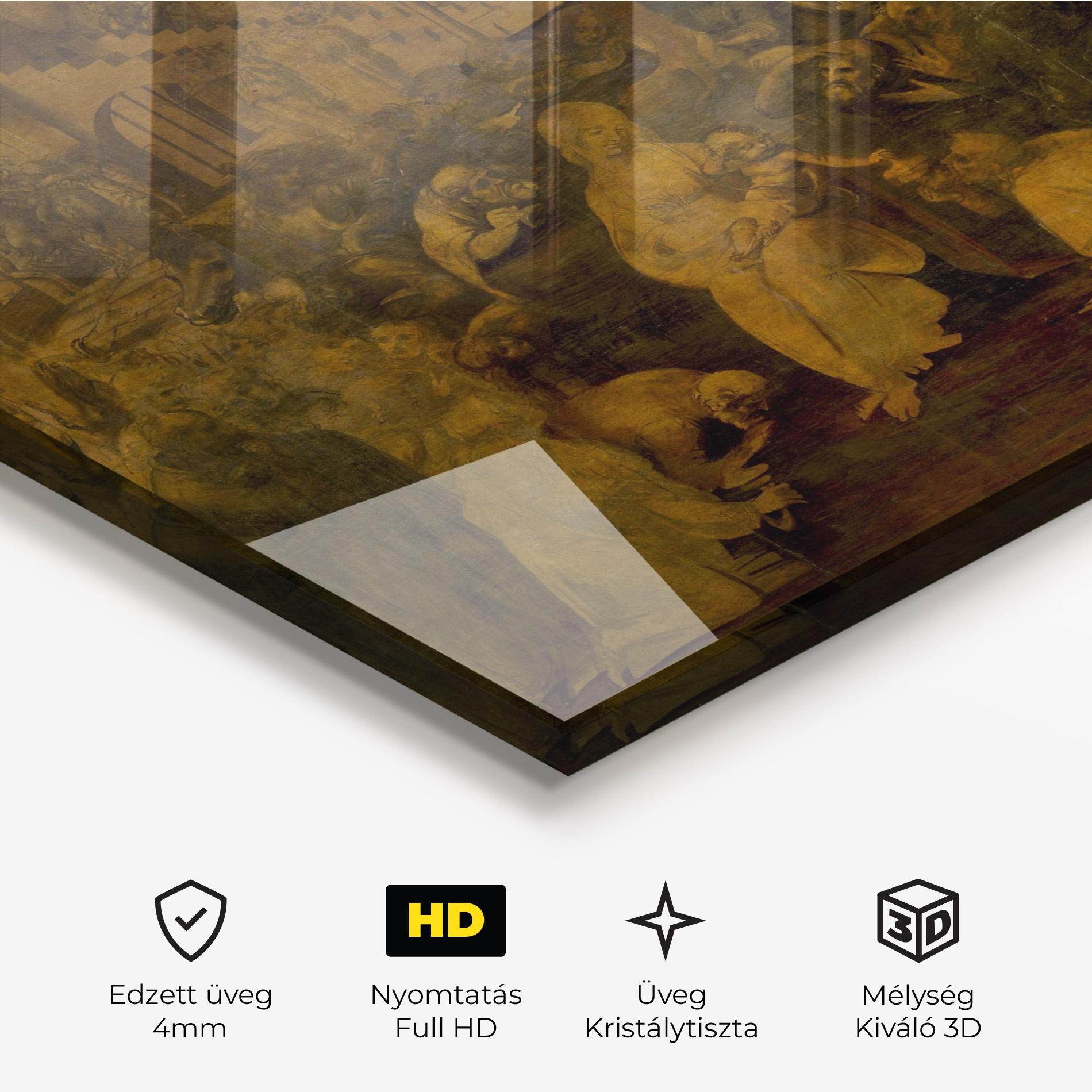 Üvegkép Leonardo Da Vinci Adorazione Dei Magi mockup 3