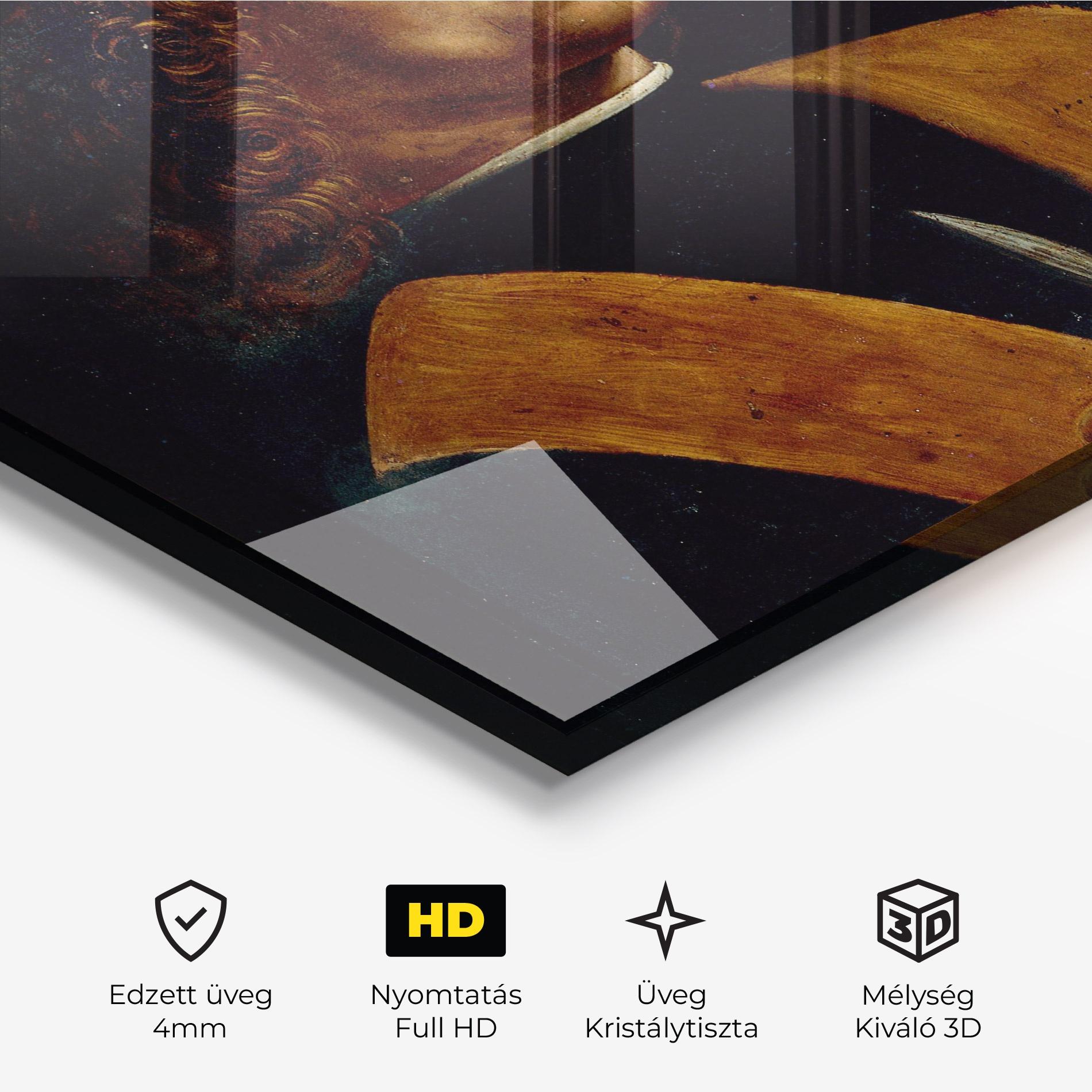 Üvegkép Leonardo Da Vinci Portrait Of A Musician Pinacoteca Ambrosiana mockup 3