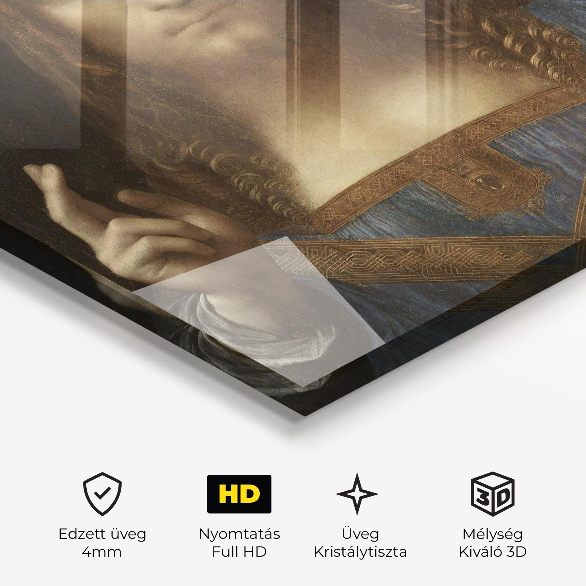 Üvegkép Leonardo Da Vinci Salvator Mundi mockup 3
