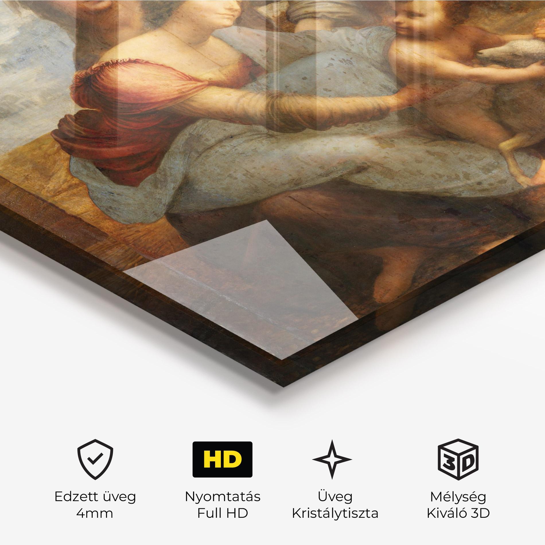 Üvegkép Leonardo Da Vinci Virgin And Child With St Anne mockup 3