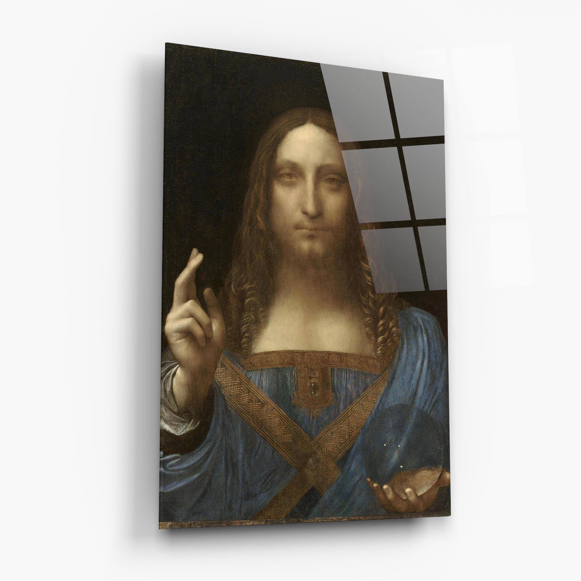 Üvegkép Leonardo Da Vinci Salvator Mundi mockup 6