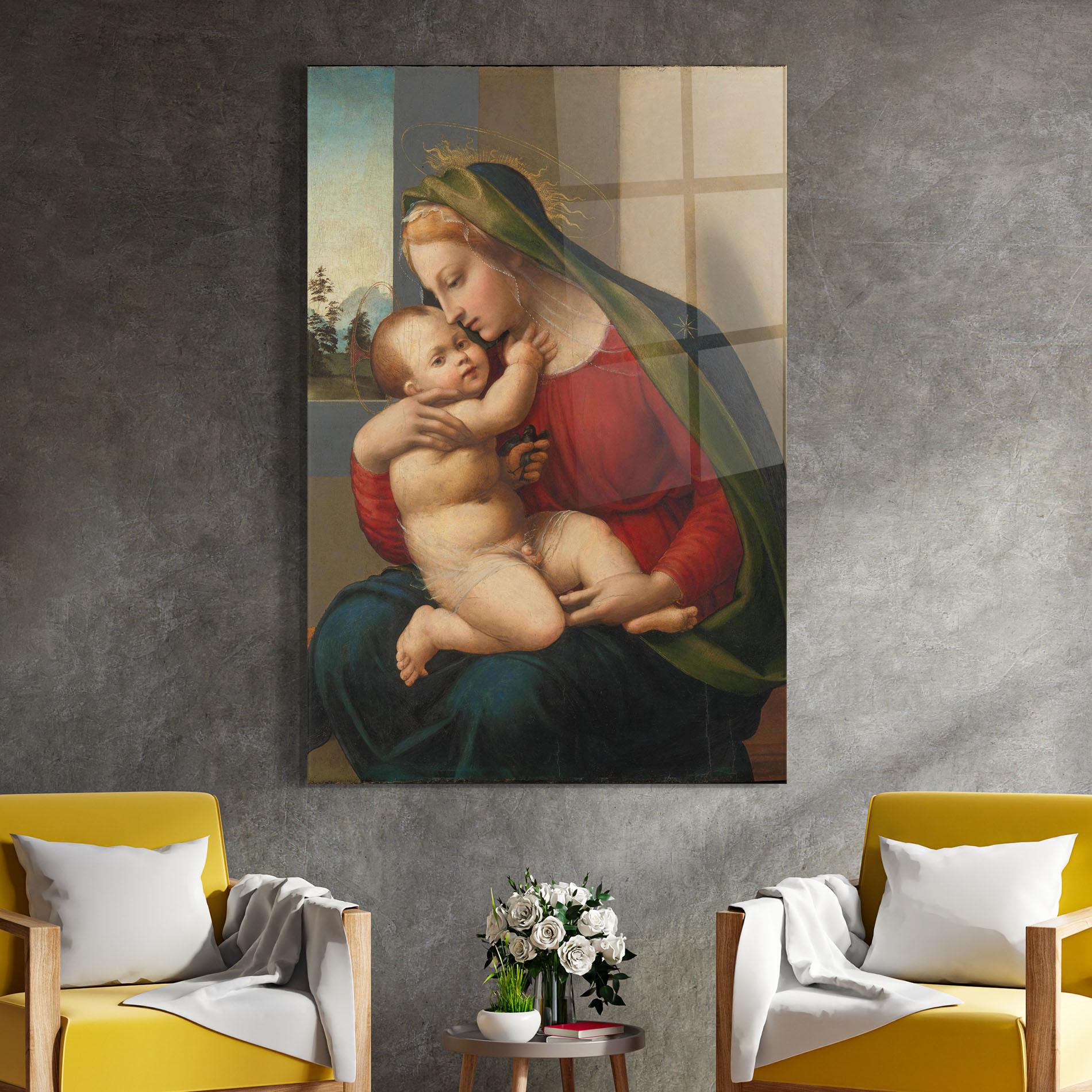 Üvegkép Madonna And Child mockup 4