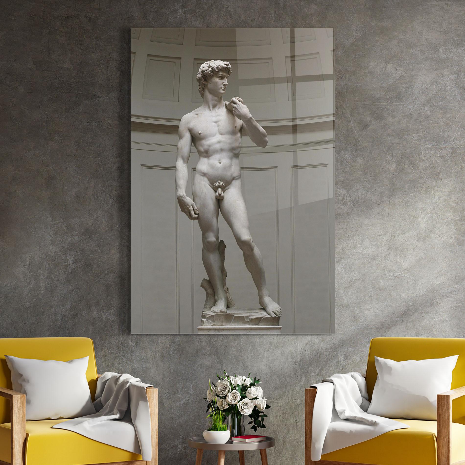 Üvegkép Michelangelo Statue mockup 4
