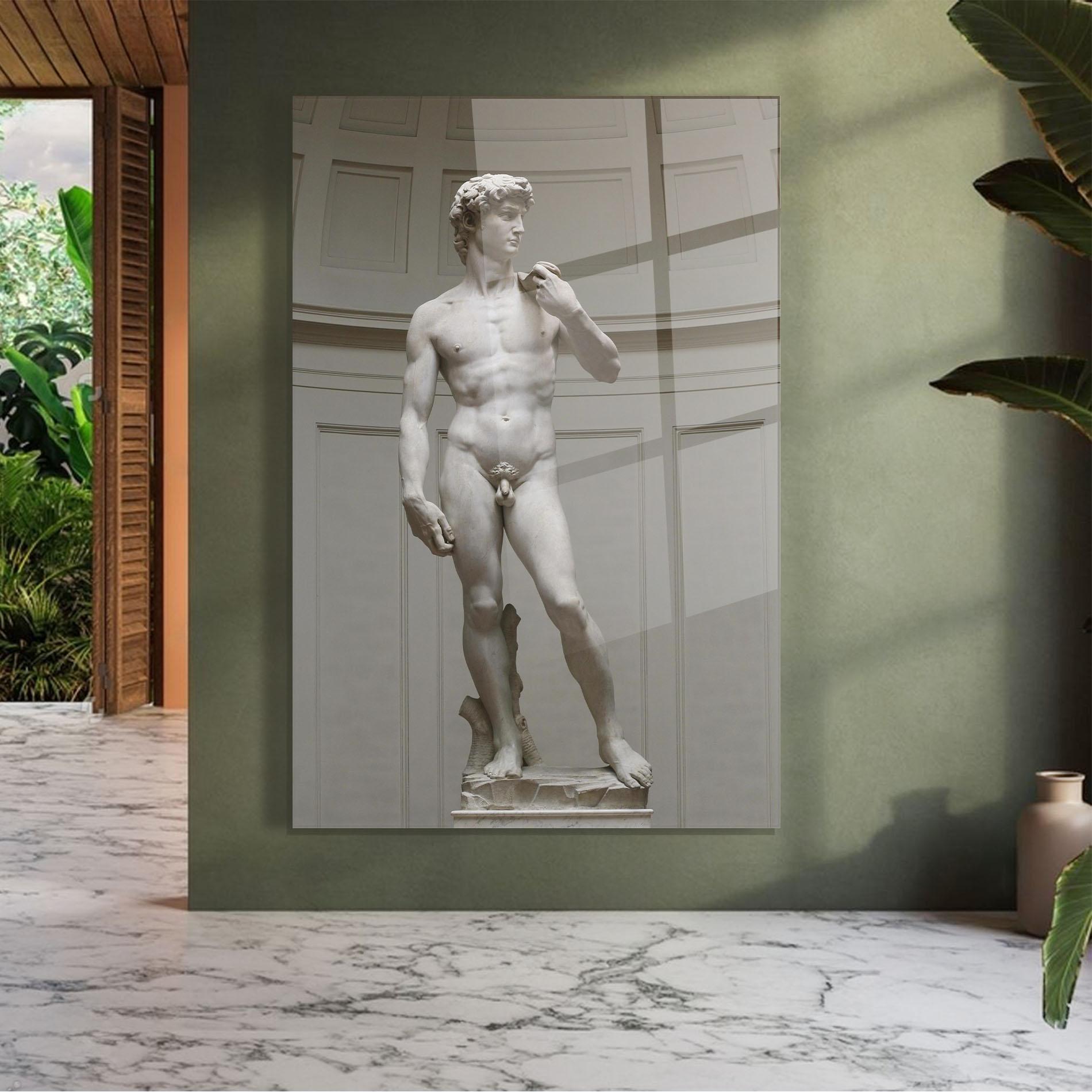 Üvegkép Michelangelo Statue mockup 7