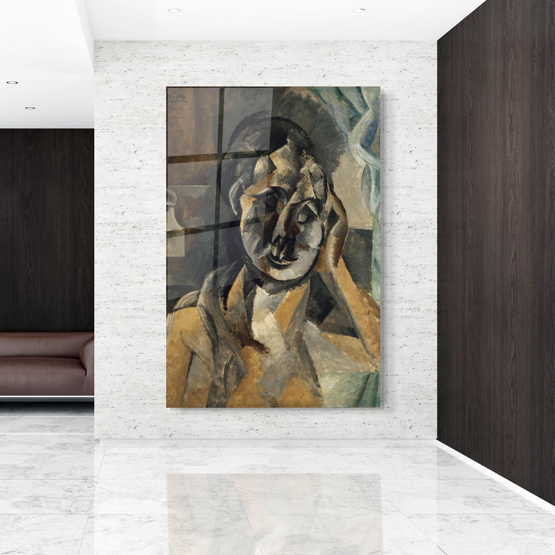 Üvegkép Woman With Mustard mockup 9