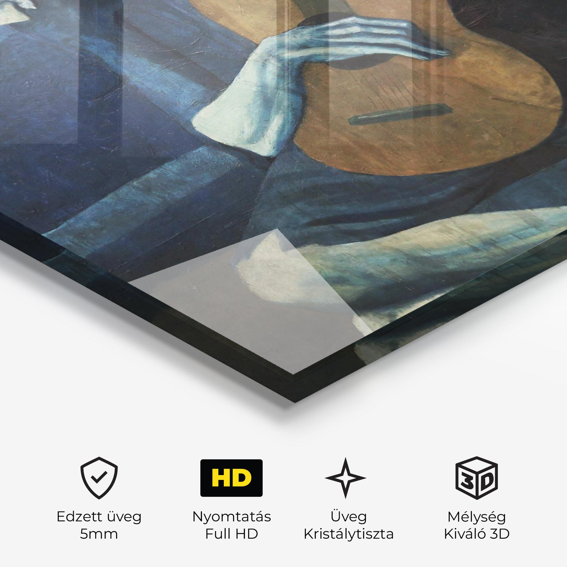 Üvegkép Old Guitarist mockup 3