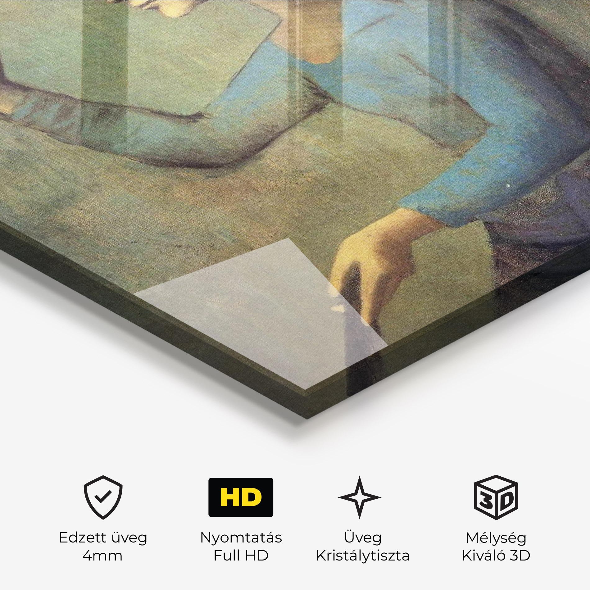 Üvegkép Lady With A Fan mockup 3