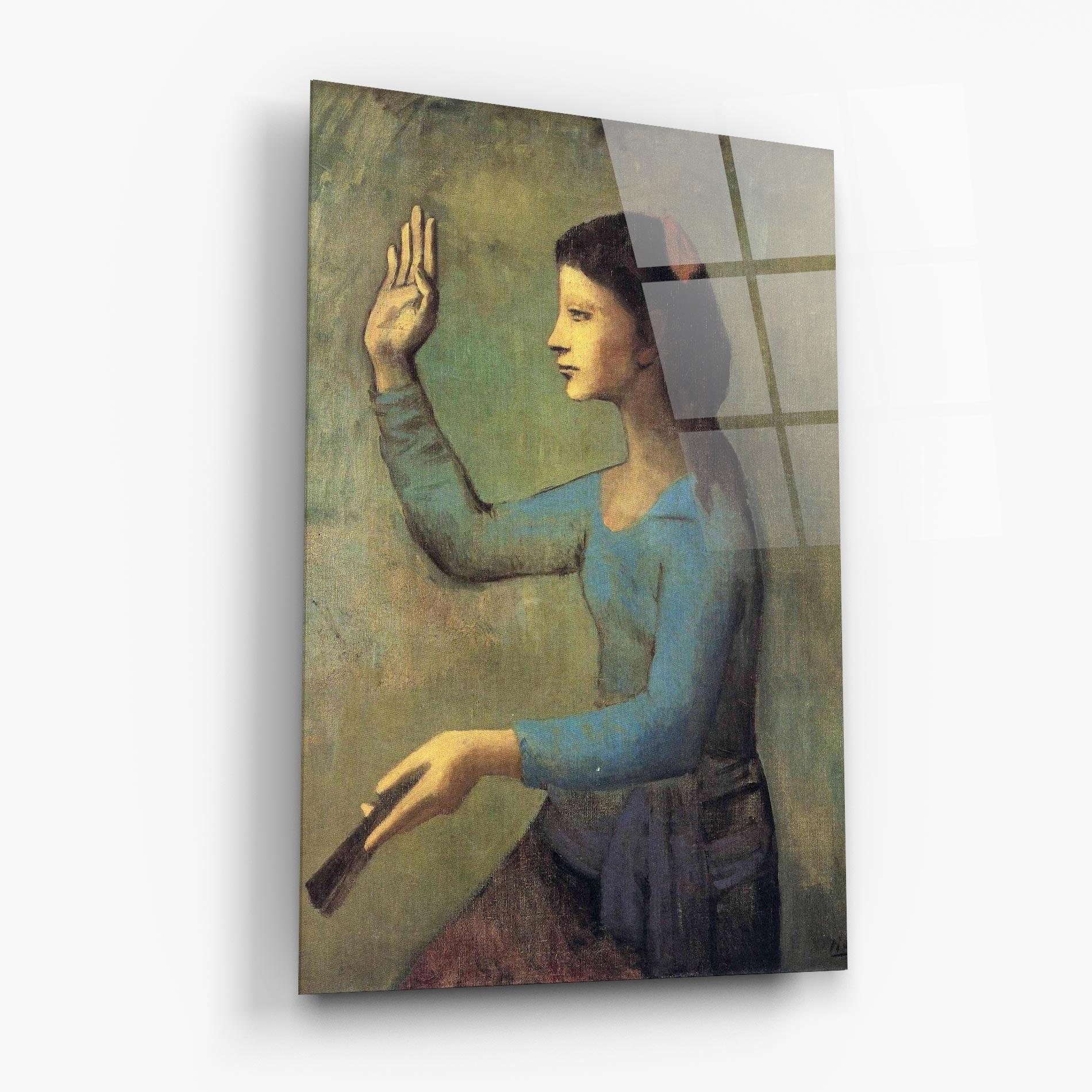 Üvegkép Lady With A Fan mockup 6