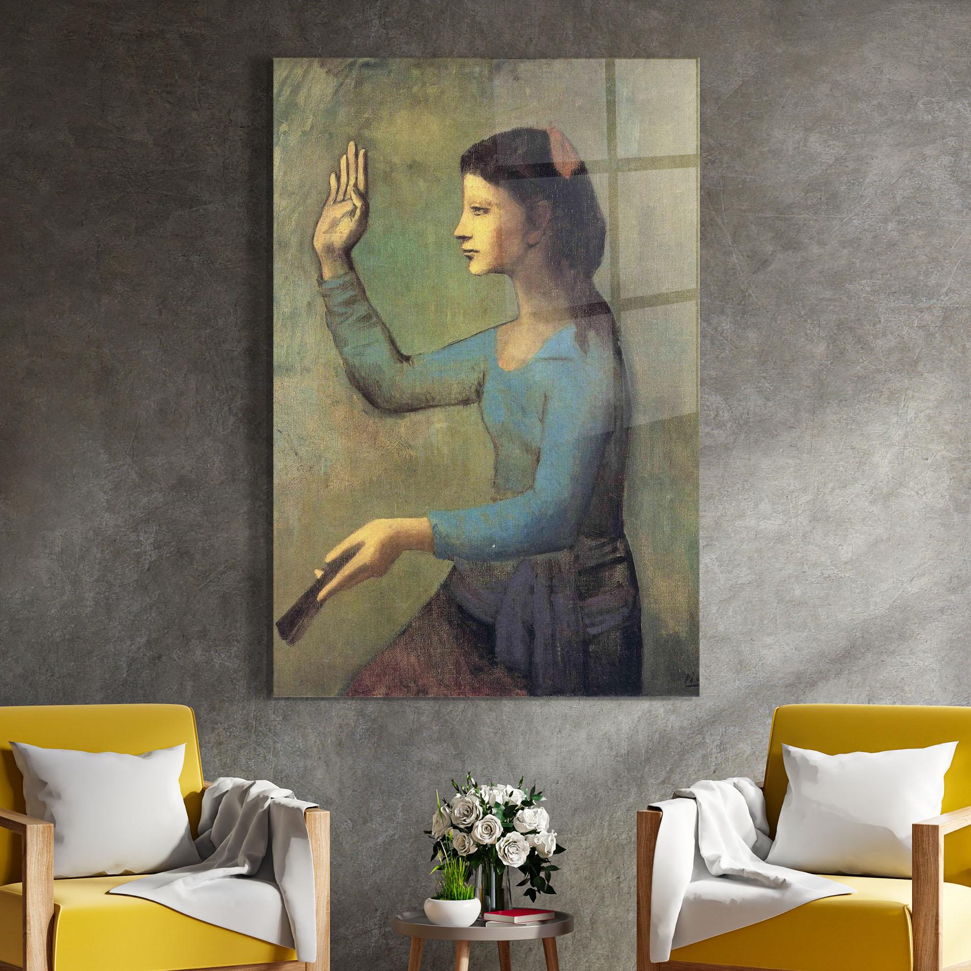 Üvegkép Lady With A Fan mockup 4