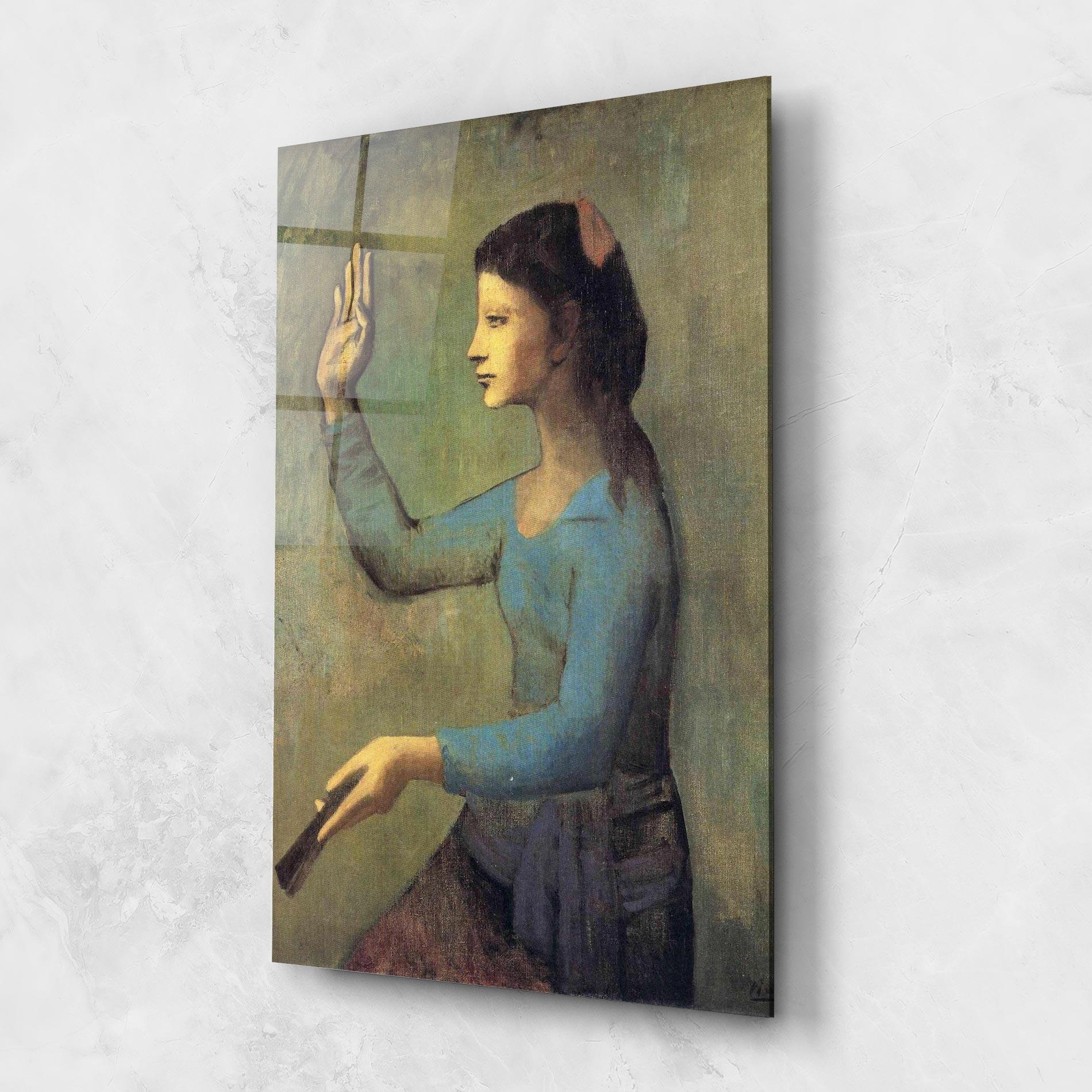 Üvegkép Lady With A Fan mockup 1