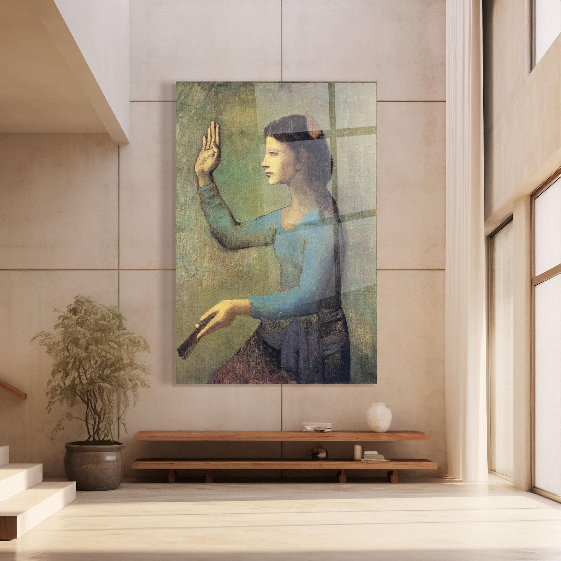 Üvegkép Lady With A Fan mockup 8