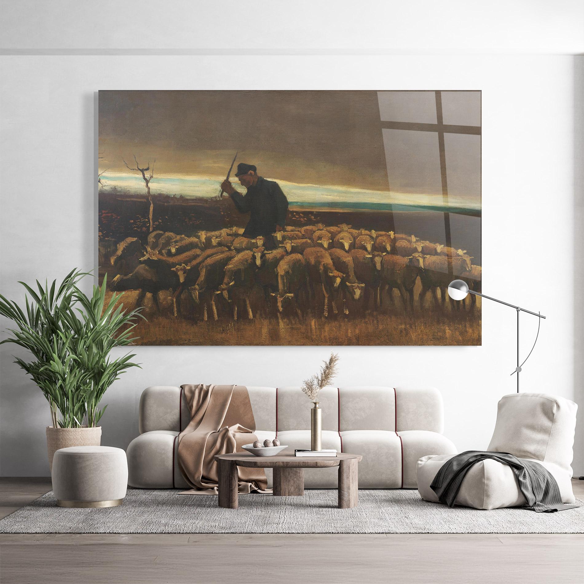 Üvegkép Flock Of Sheep mockup 9